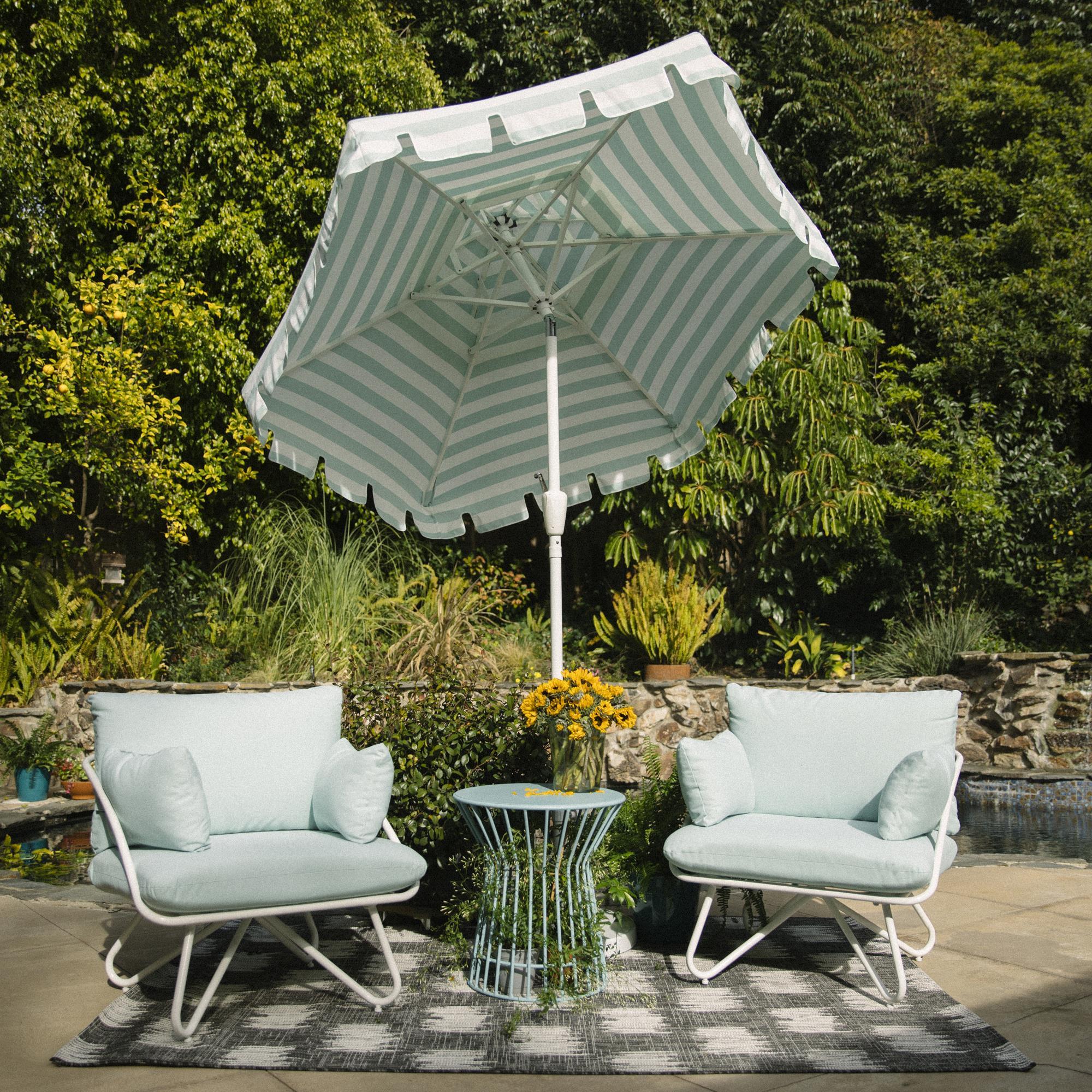 Teddi Outdoor Lounge Chairs Set (Set of 2) - Aqua - Image 3