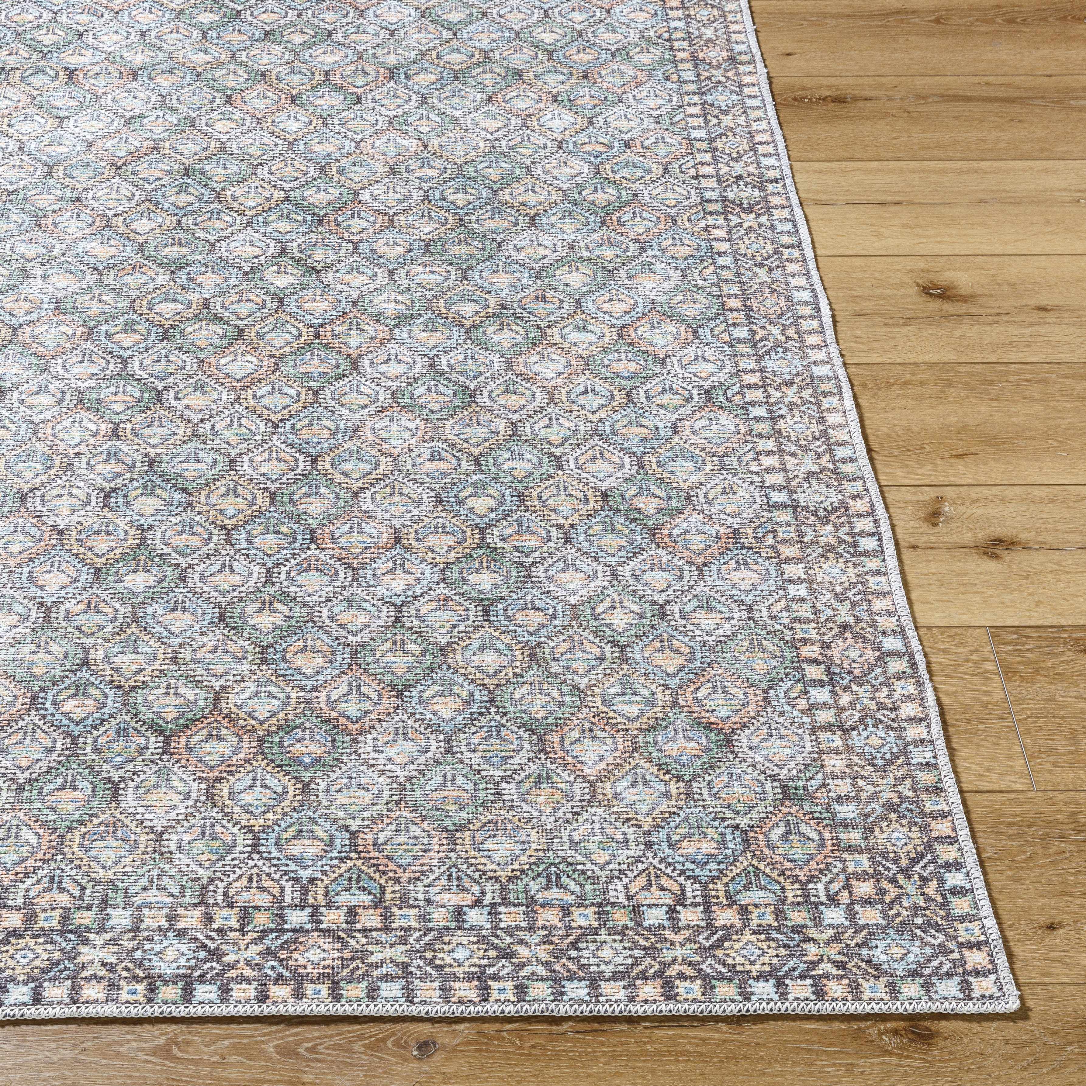 Telma Medium Green Washable Area Rug - Image 4