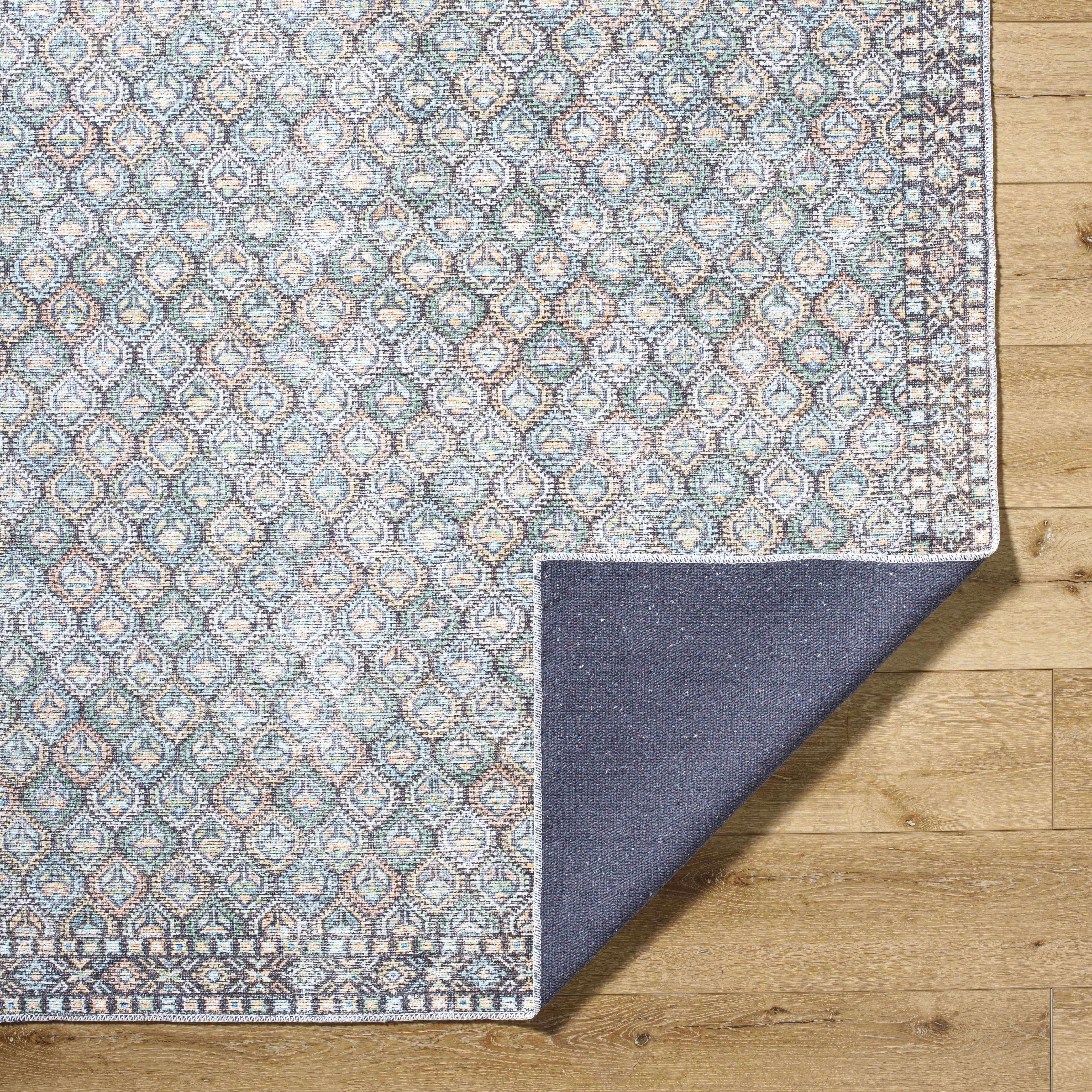 Telma Medium Green Washable Area Rug - Image 5