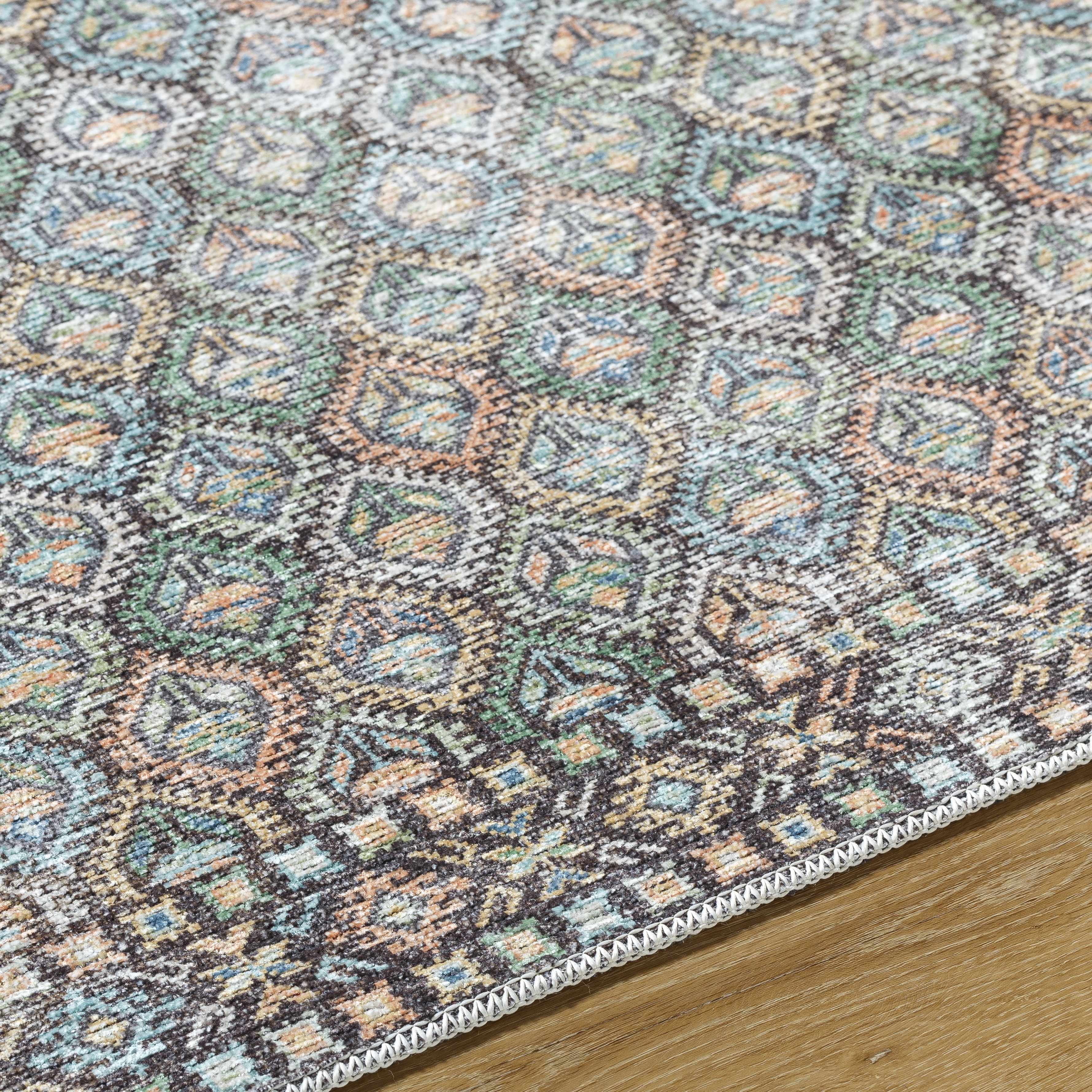 Telma Medium Green Washable Area Rug - Image 7