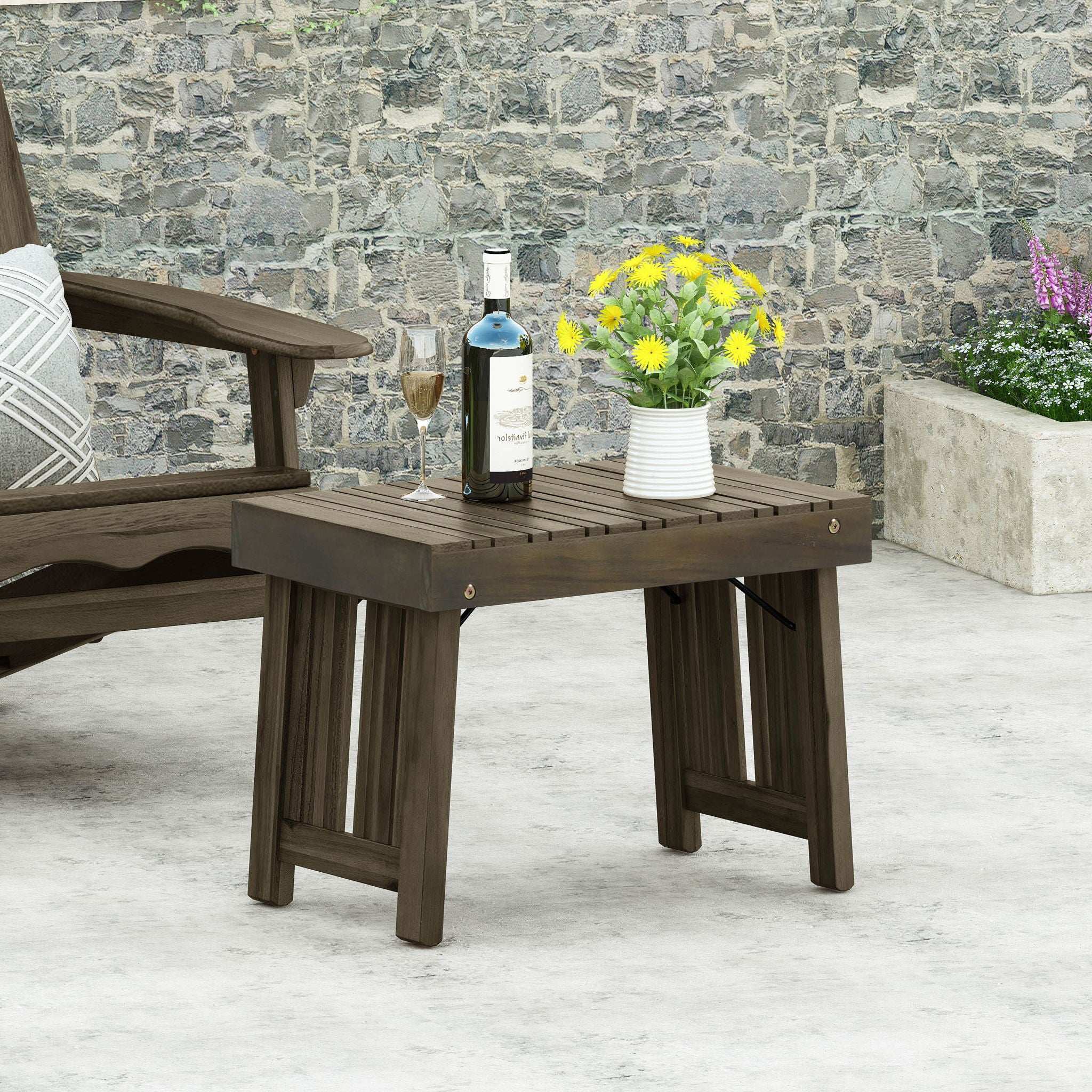 Temptation - Outdoor Foldable Side Table With Slat Design - Image 8