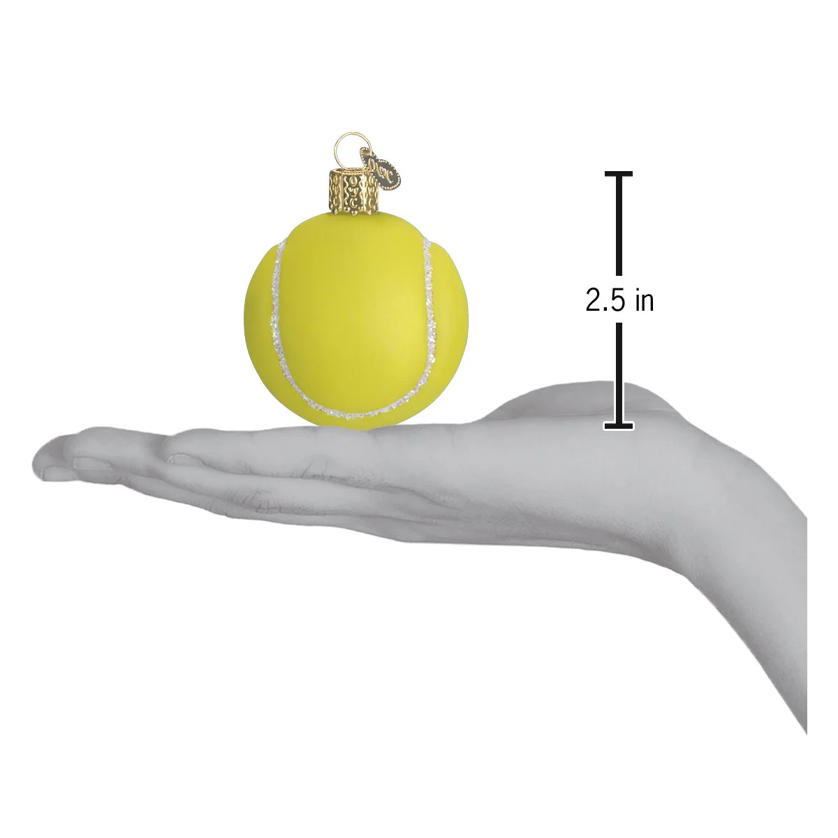 Tennis Ball Glass Ornament 2.5 x 2 x 2 Inches - Image 4