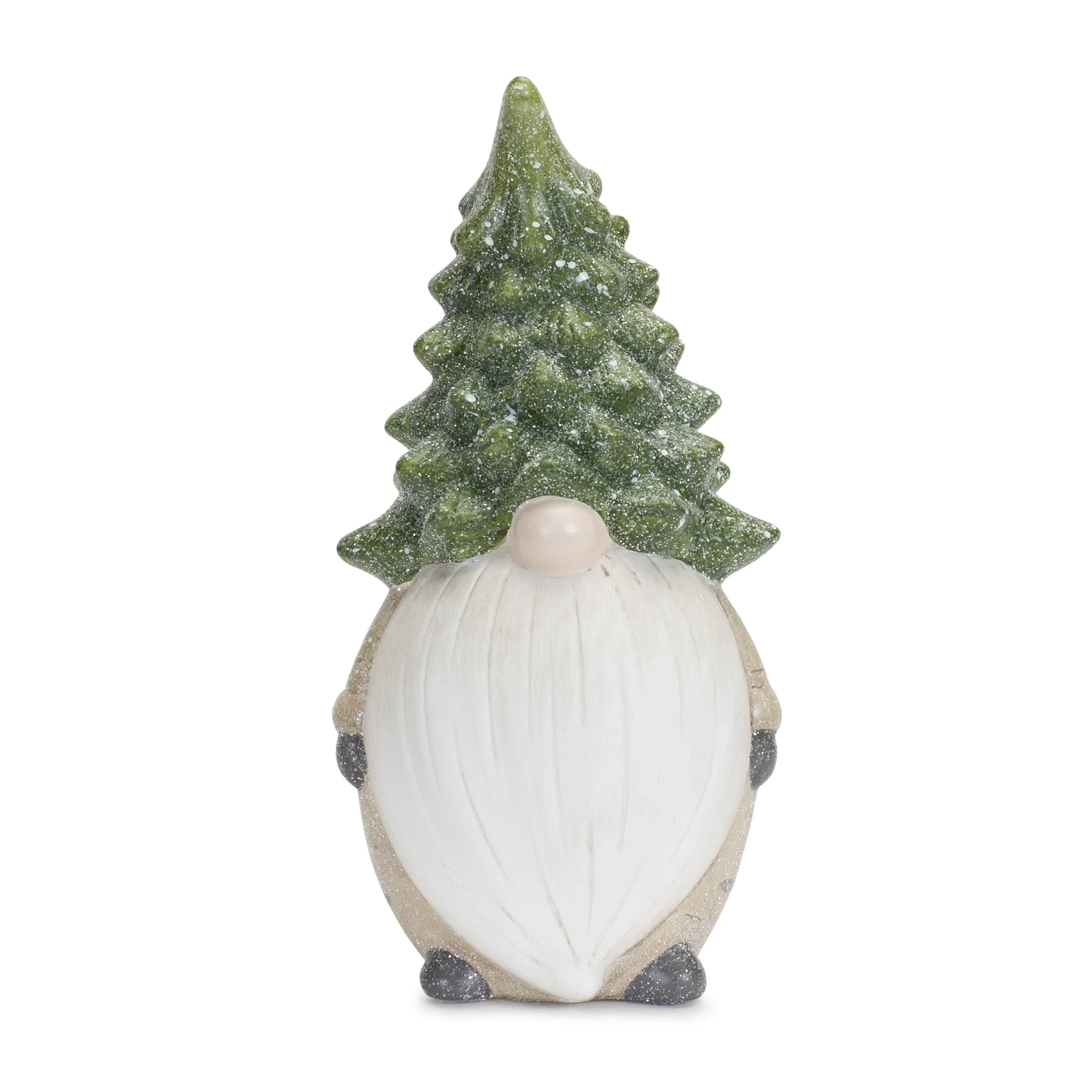 Terra Cotta Gnome Figurine with Pine Tree Hat (Set of 2) - Image 2