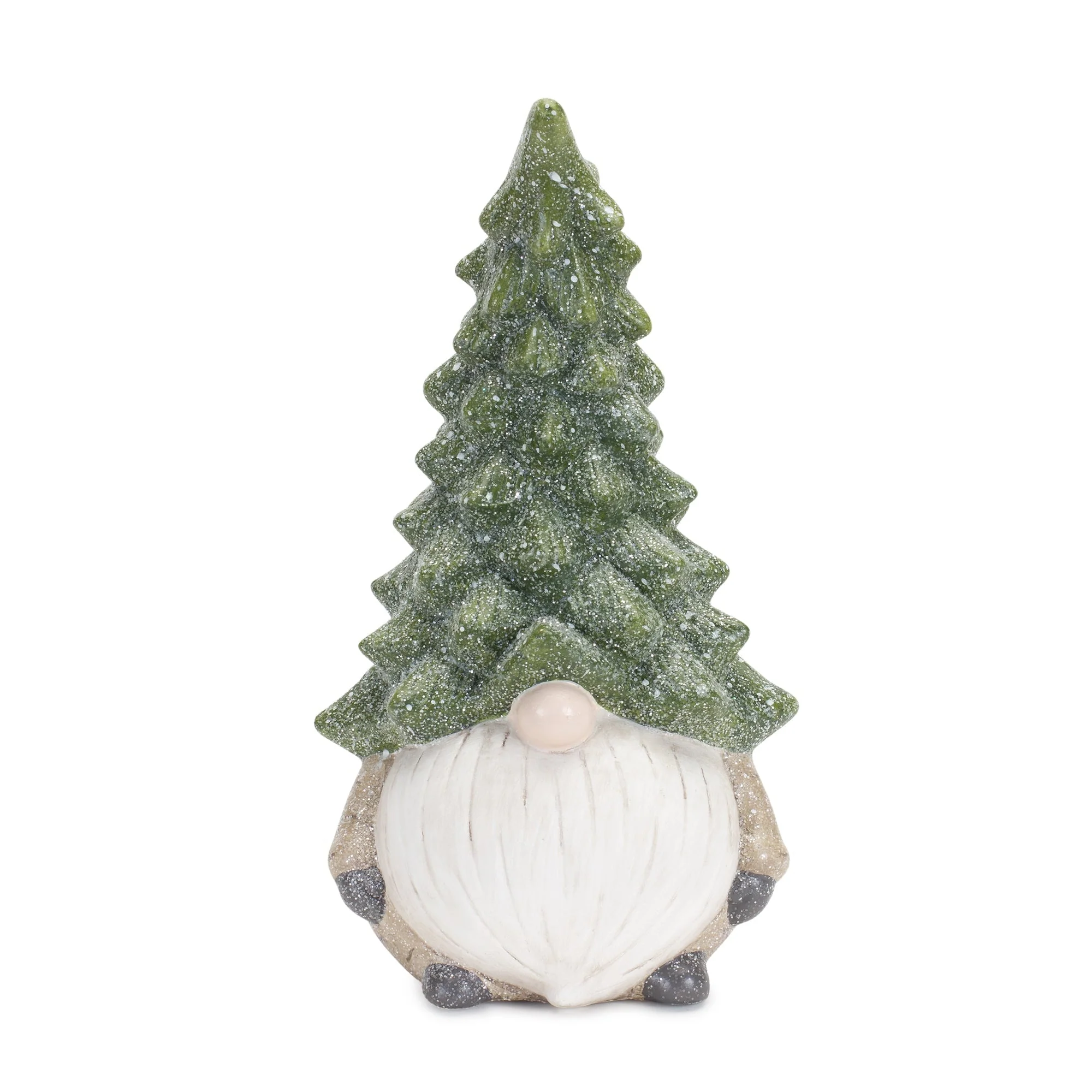 Terra Cotta Gnome Figurine with Pine Tree Hat (Set of 2) - Image 3