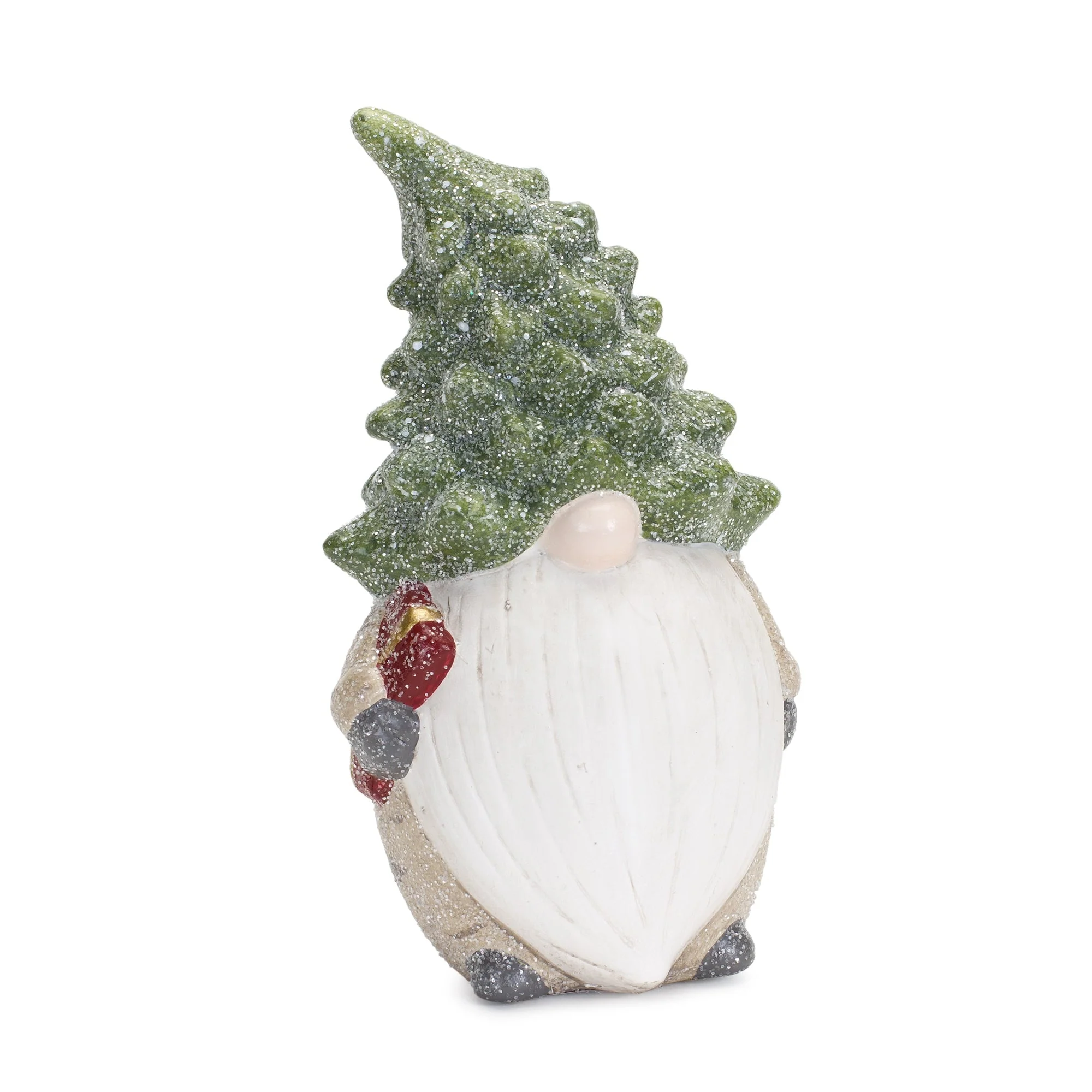 Terra Cotta Gnome Figurine with Pine Tree Hat (Set of 2) - Image 2