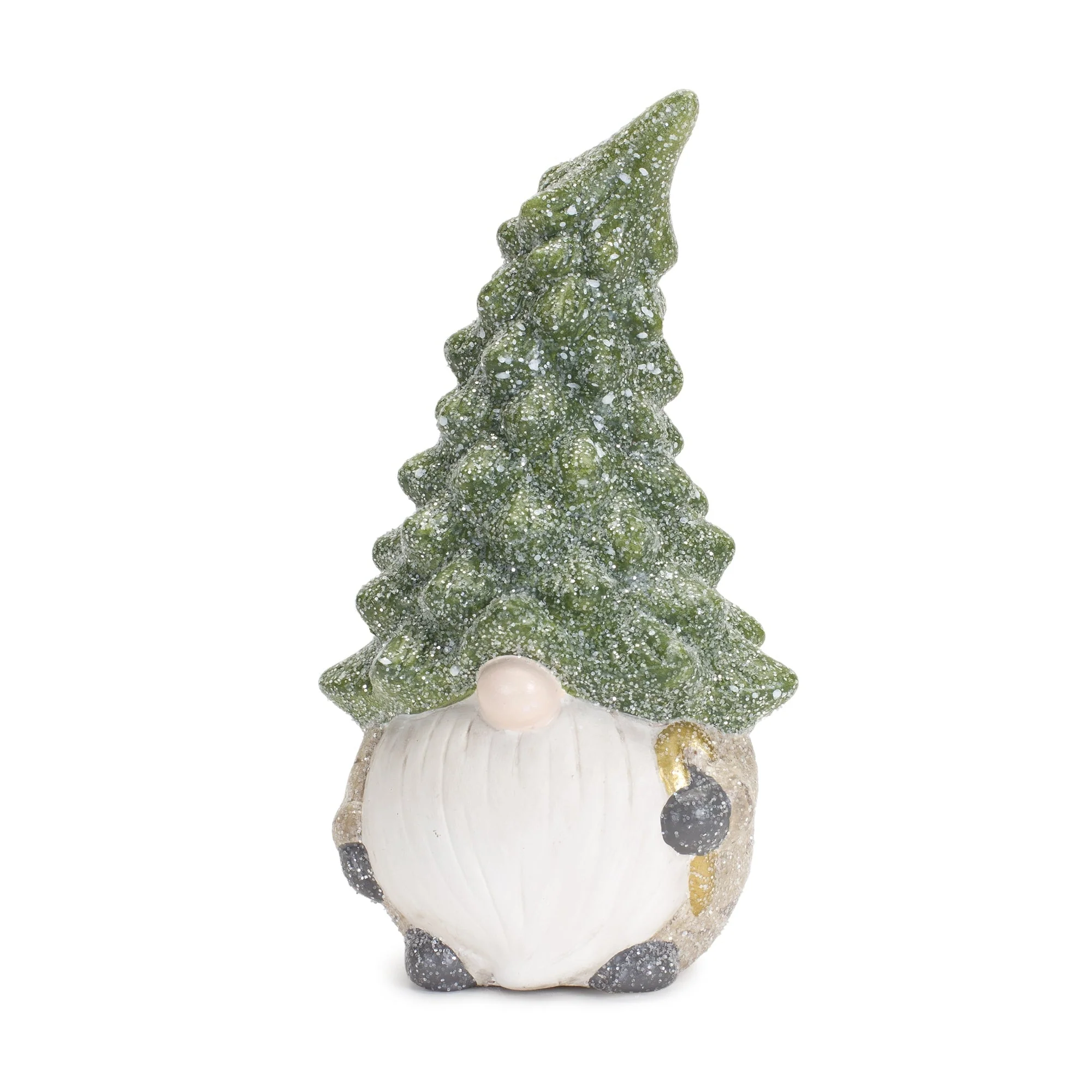 Terra Cotta Gnome Figurine with Pine Tree Hat (Set of 2) - Image 3