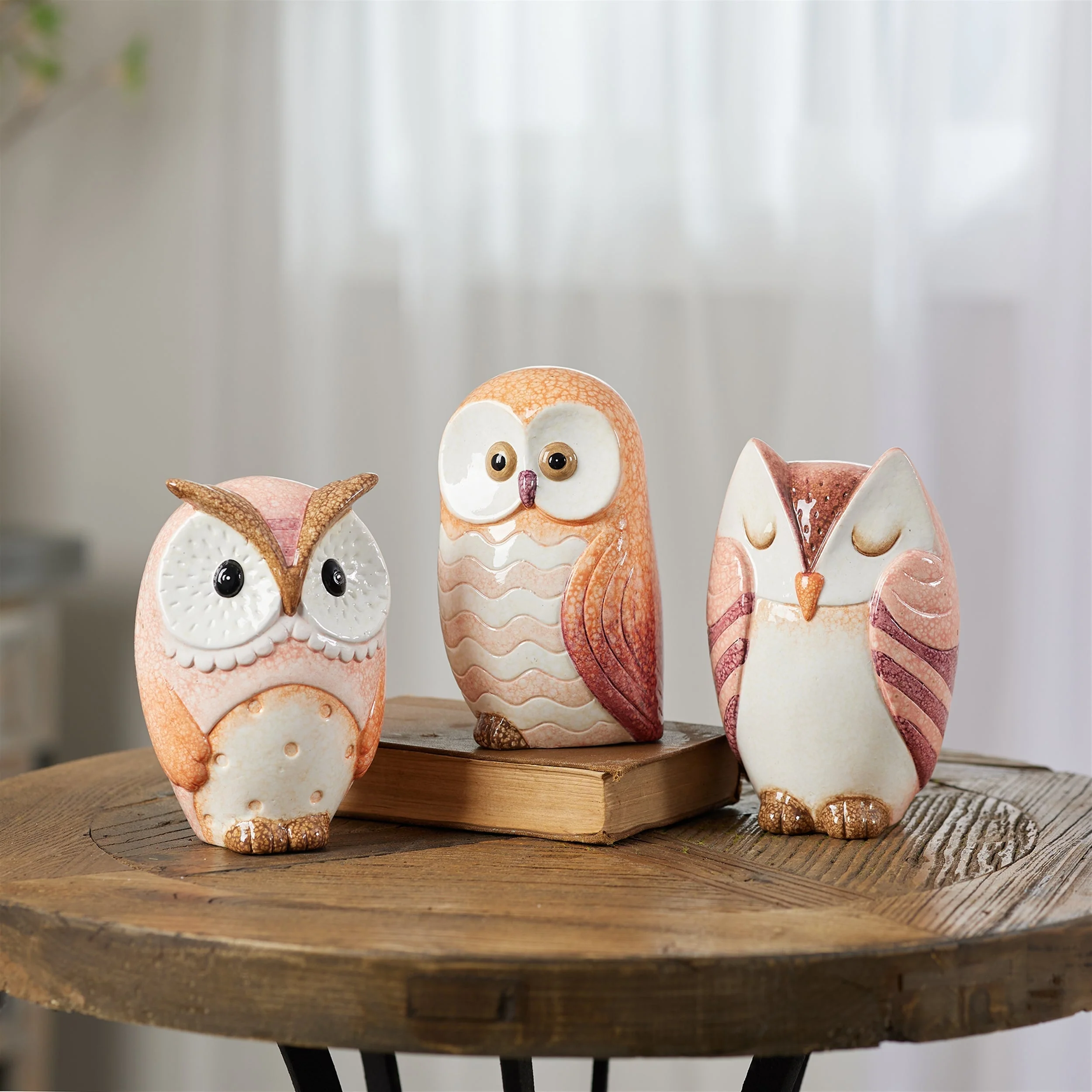 Terra cotta owl décor (set of 3) - Image 2