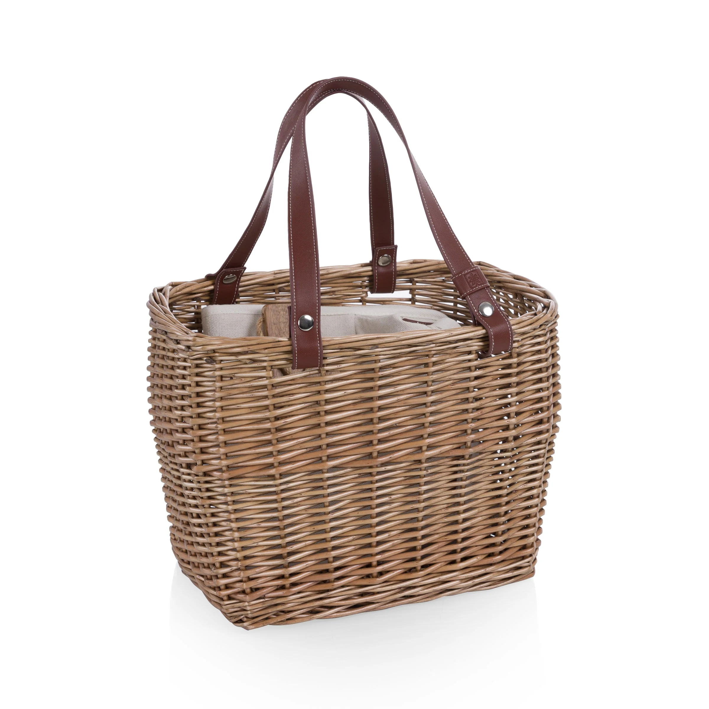 Terrabella Earth Friendly Handwoven Picnic Basket Set for 2 - Image 5