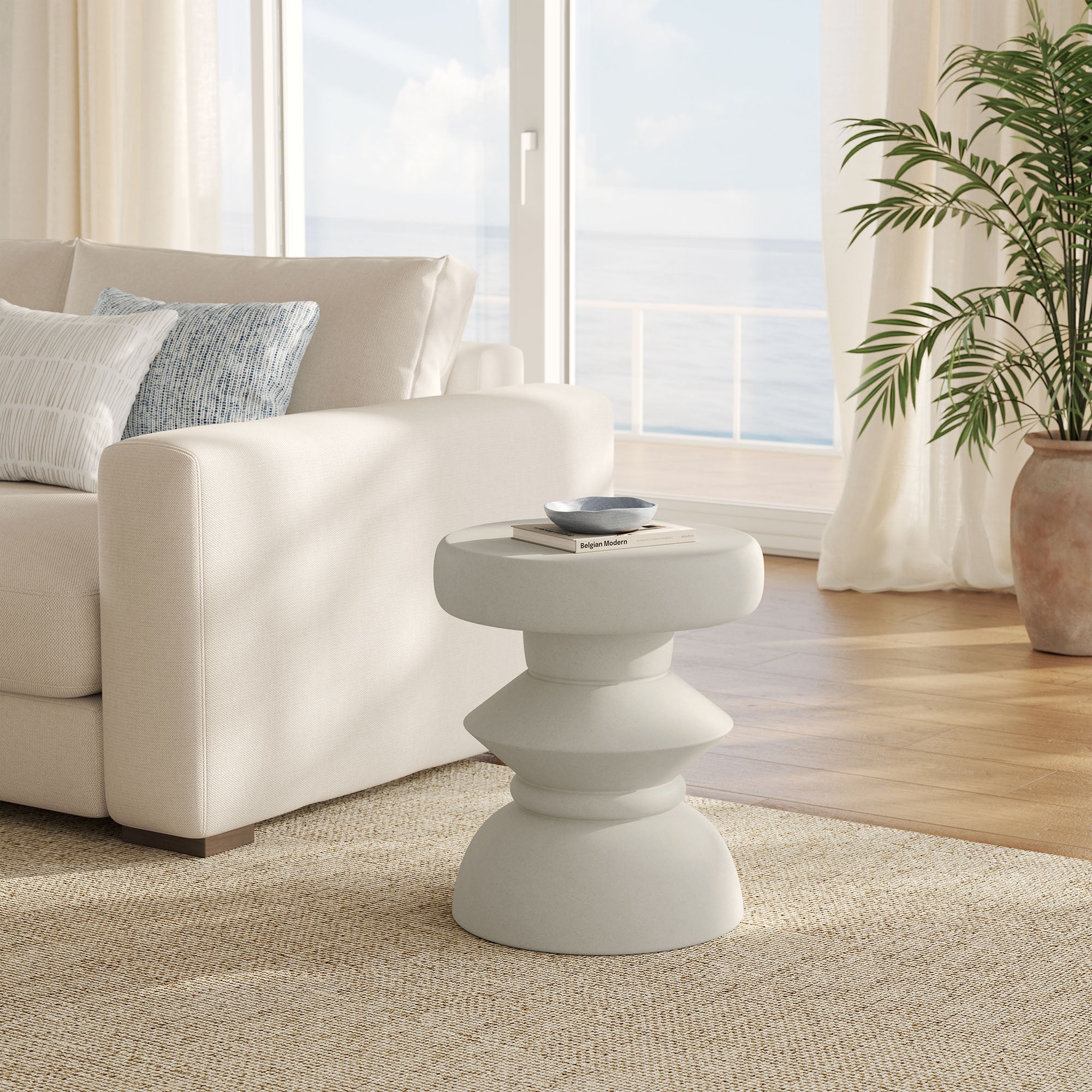 Terza Indoor Outdoor Patio Concrete Side Table by Modway - Image 6