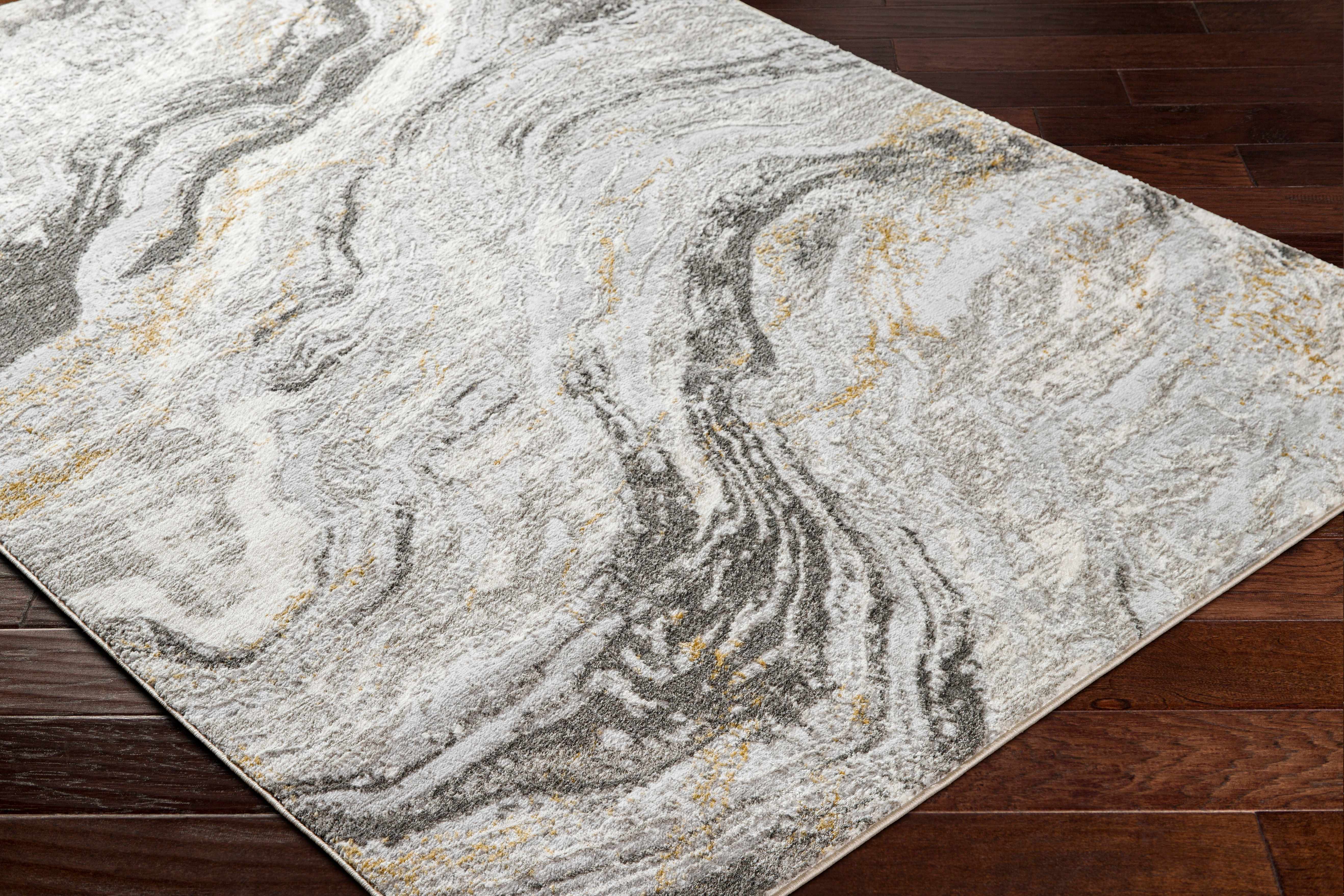 Tess Gray & Brown Marble Area Rug - Clearance - Image 4