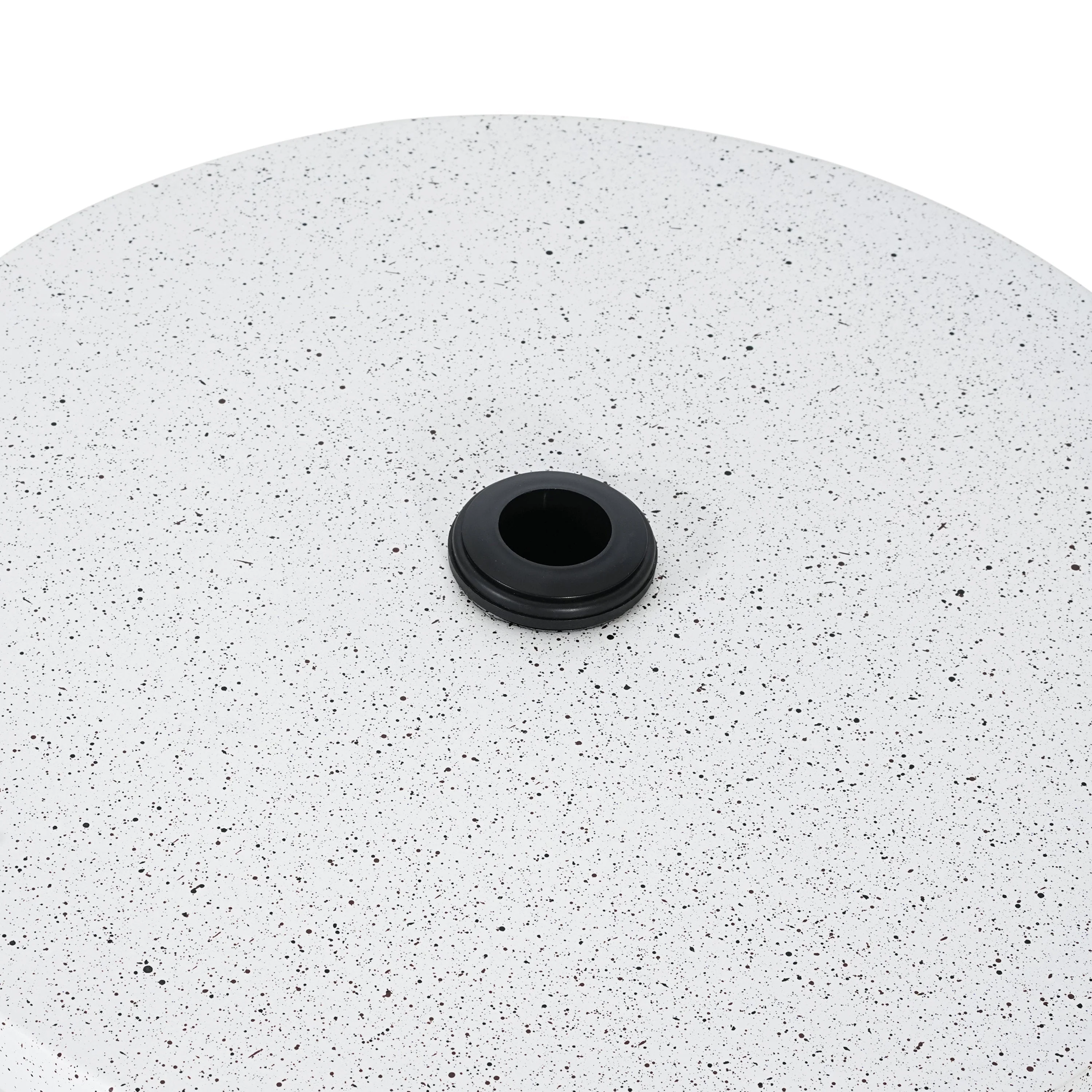 Tess MGO Outdoor Patio Side Table Umbrella Base in White Marble - Image 9