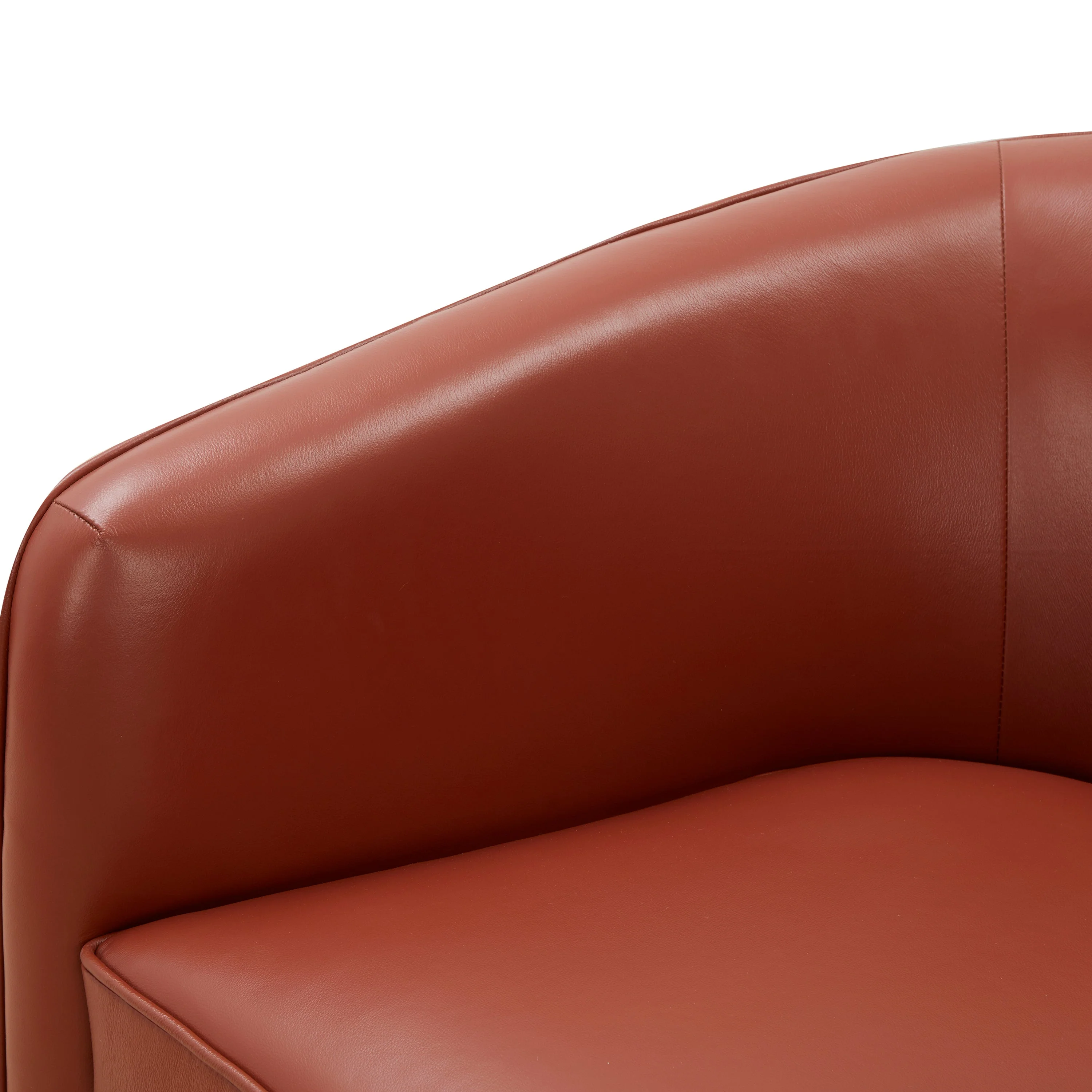 Tessa Caramel Top Grain Leather Swivel Chair with Wood Base - Image 10