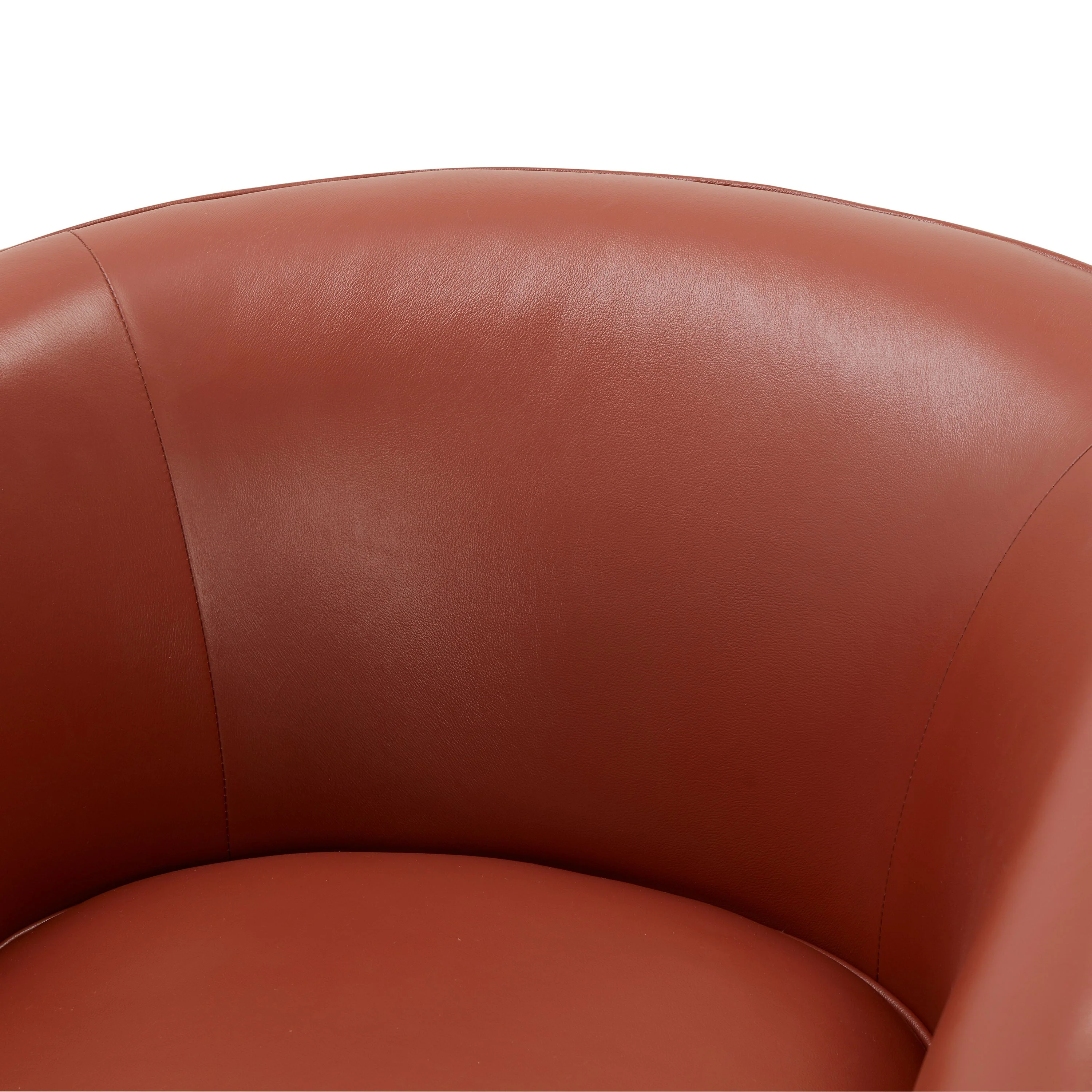 Tessa Caramel Top Grain Leather Swivel Chair with Wood Base - Image 11