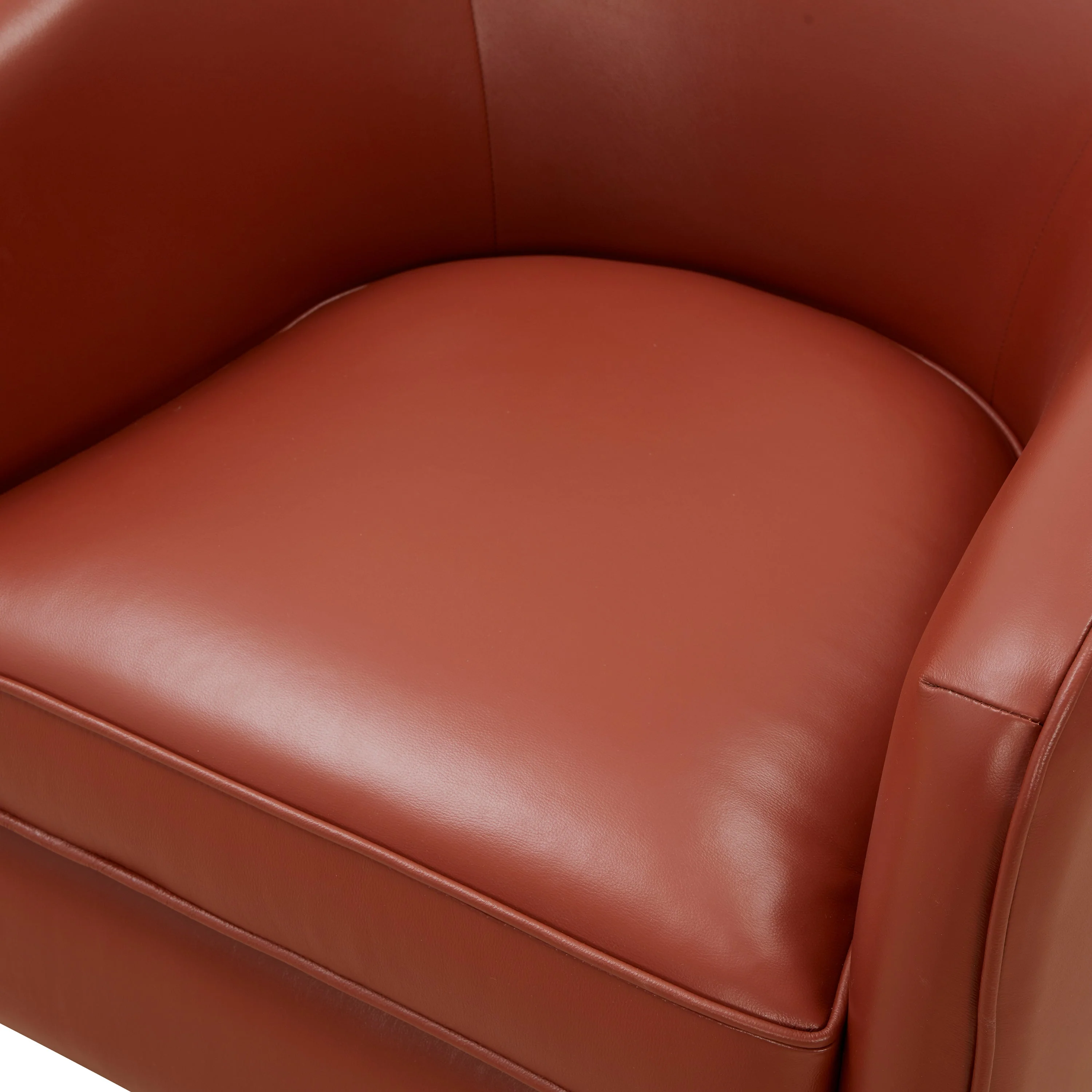 Tessa Caramel Top Grain Leather Swivel Chair with Wood Base - Image 13