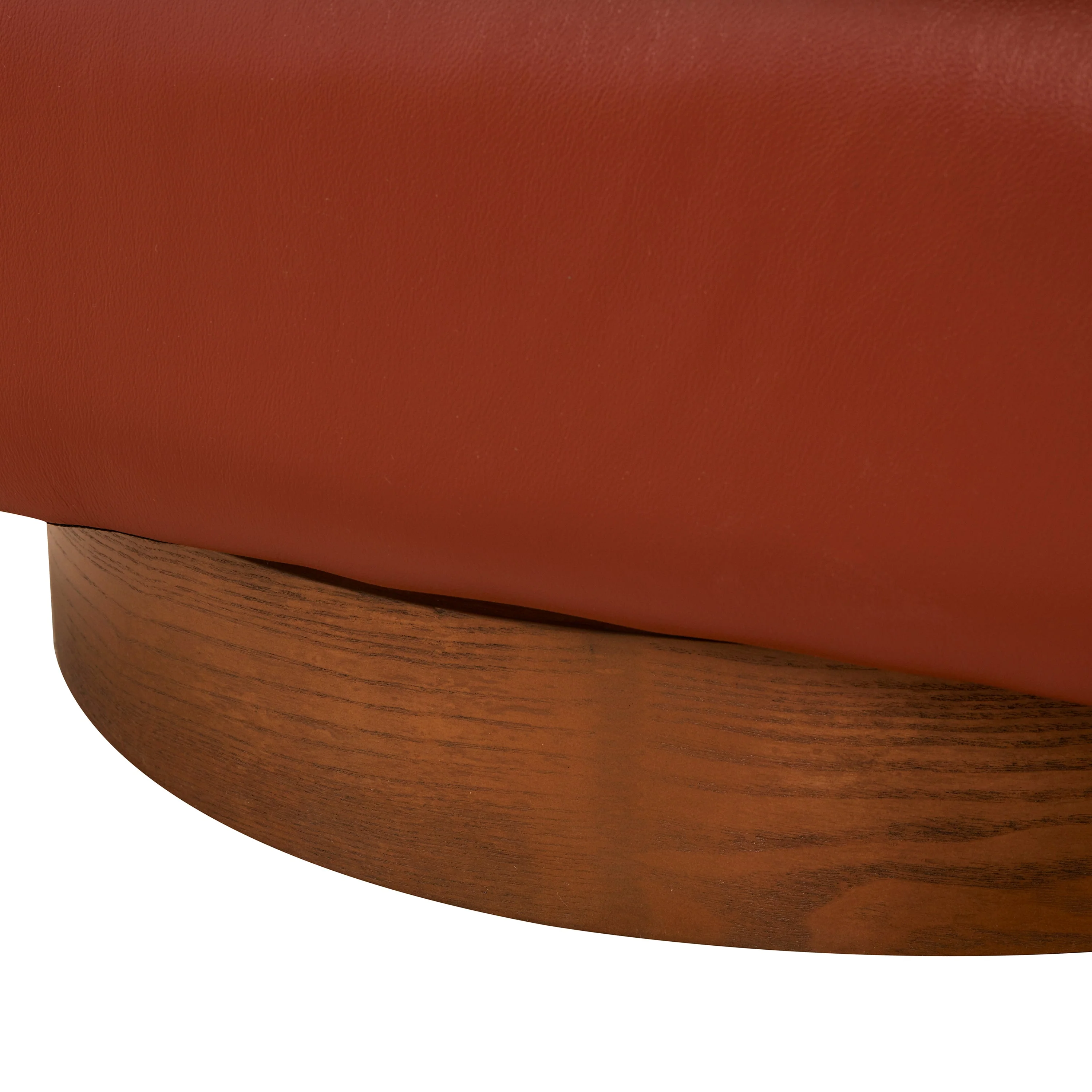 Tessa Caramel Top Grain Leather Swivel Chair with Wood Base - Image 14