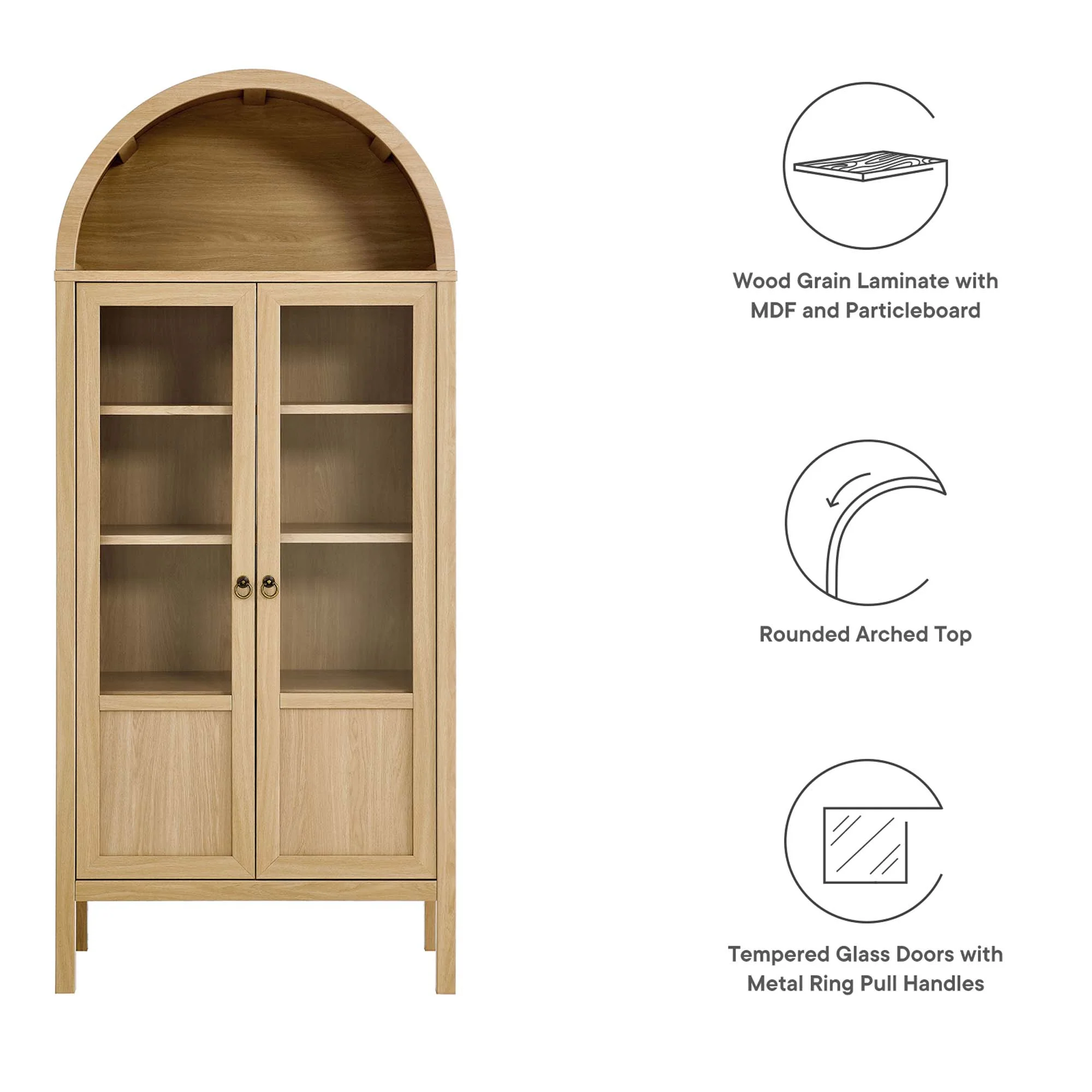 Tessa Tall Arched Storage Display Cabinet by Modway - Image 16