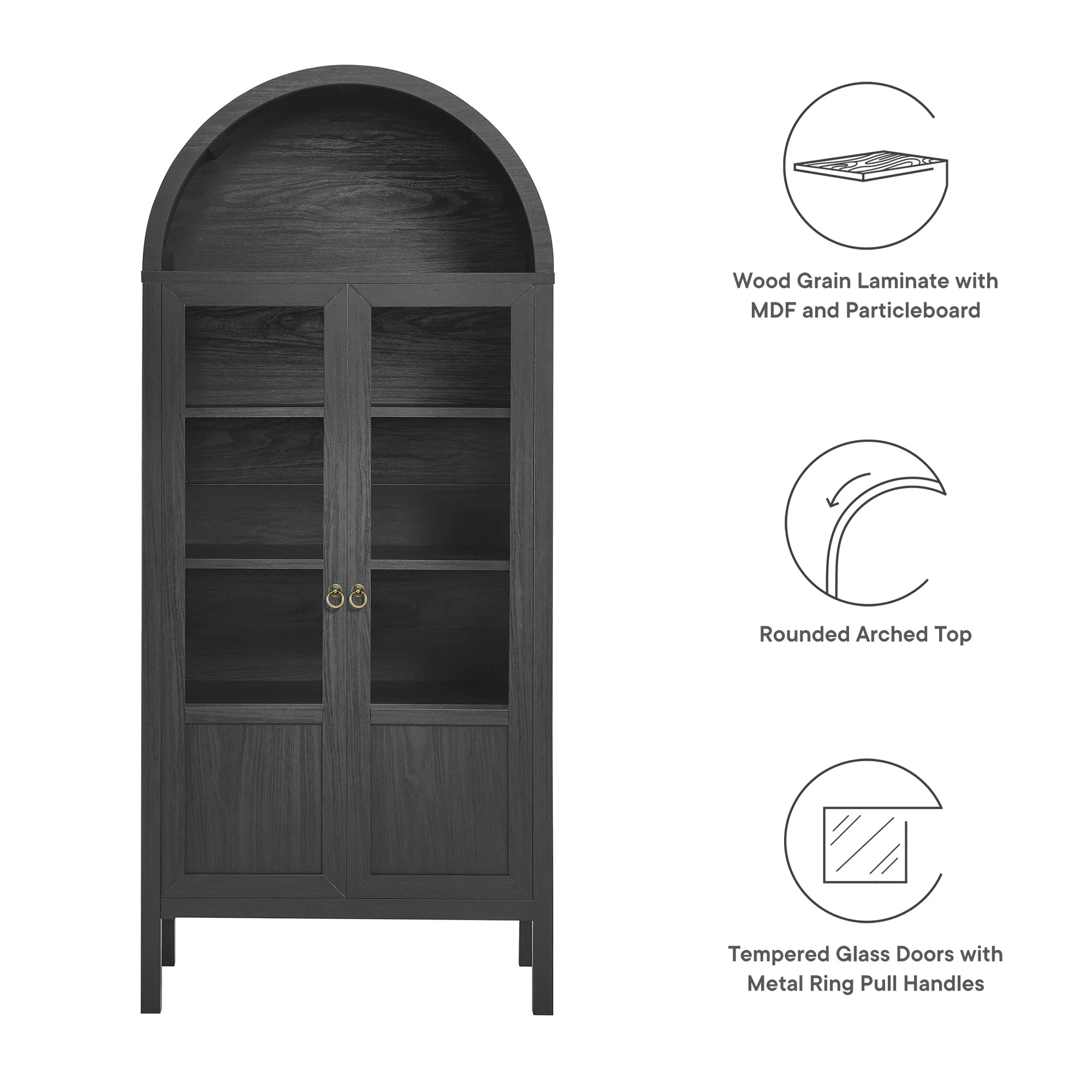 Tessa Tall Arched Storage Display Cabinet by Modway - Image 19