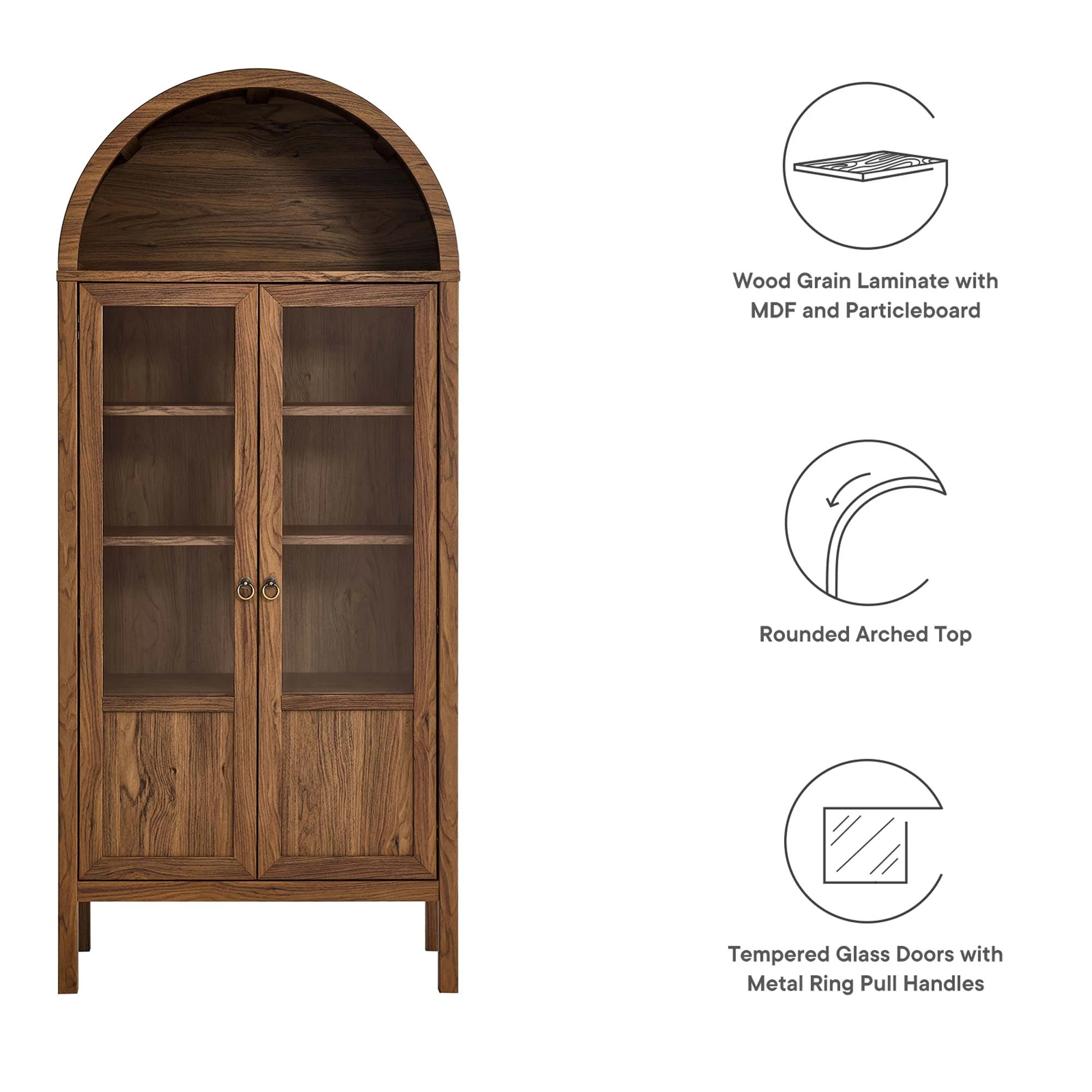 Tessa Tall Arched Storage Display Cabinet by Modway - Image 3