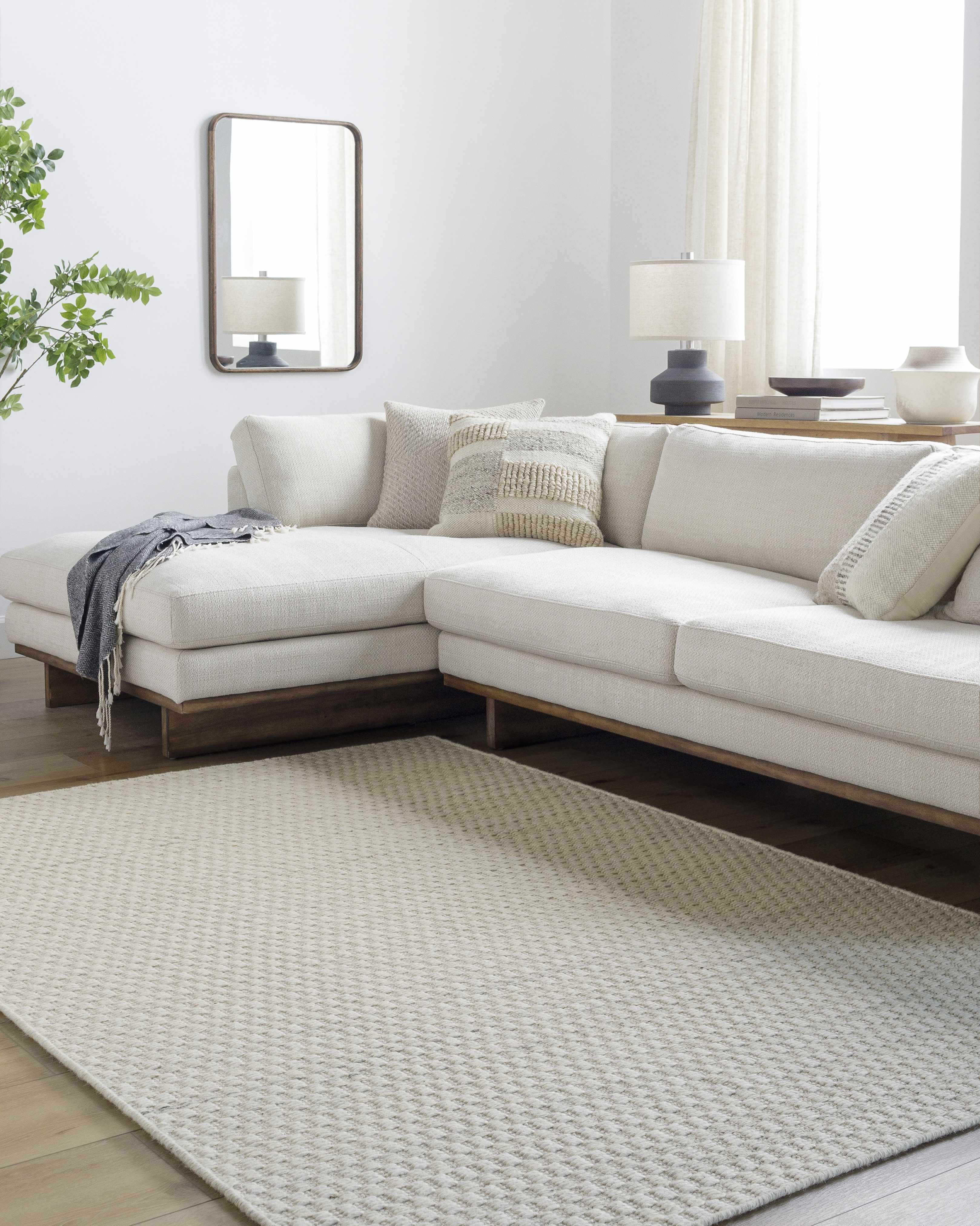 Tevah Siver Wool Rug - Image 2