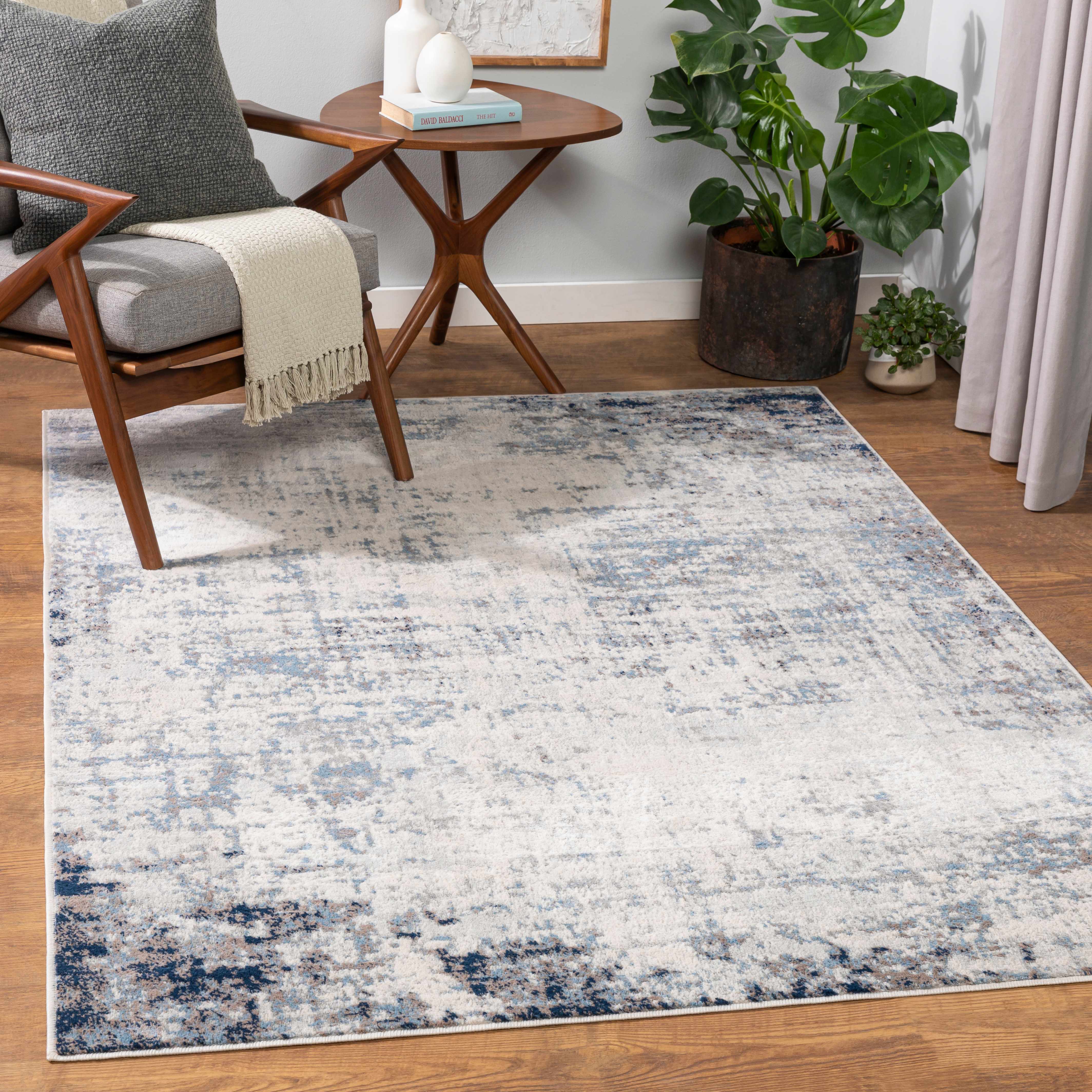 Texanna Abstract Blue/Gray Area Rug - Image 2