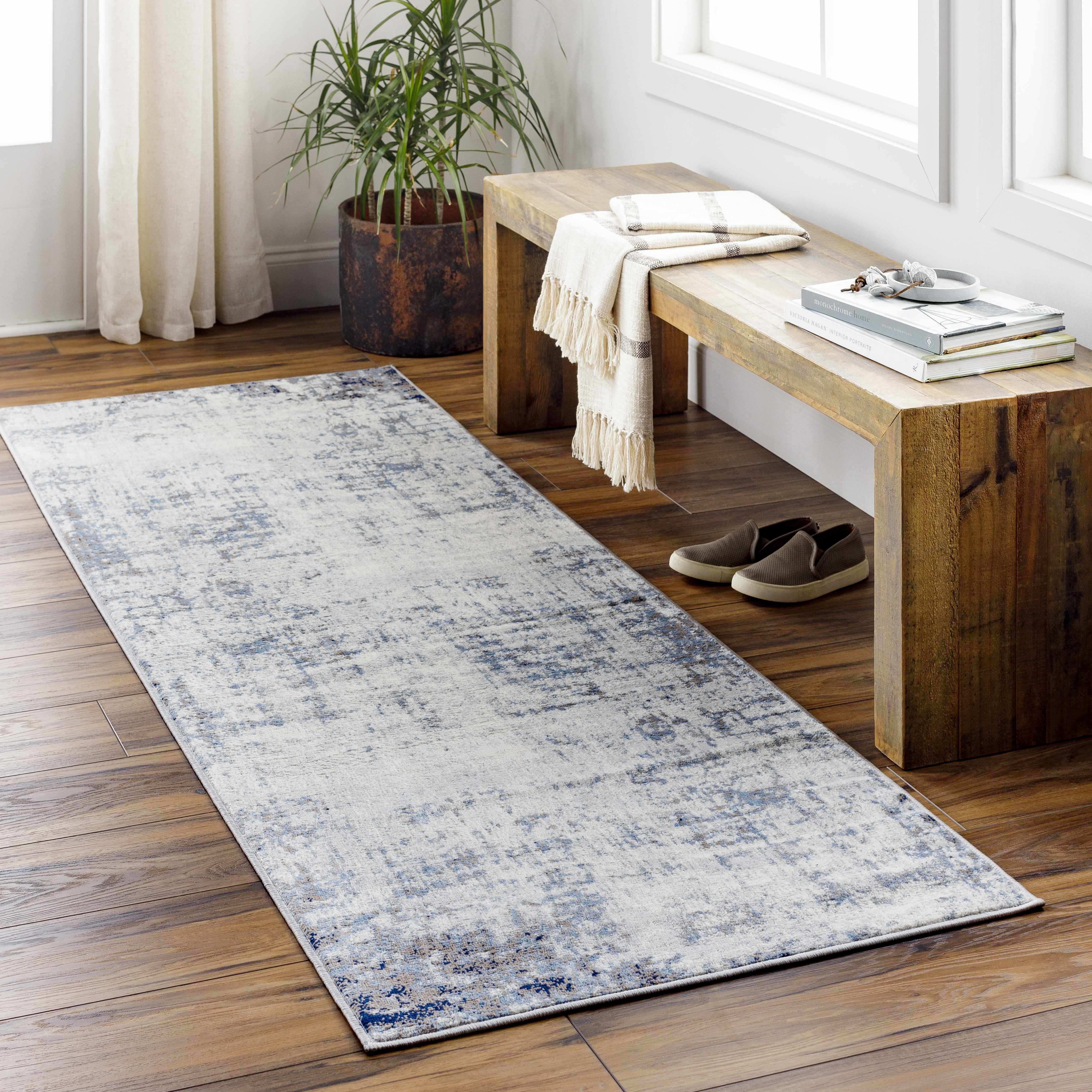 Texanna Abstract Blue/Gray Area Rug - Image 4