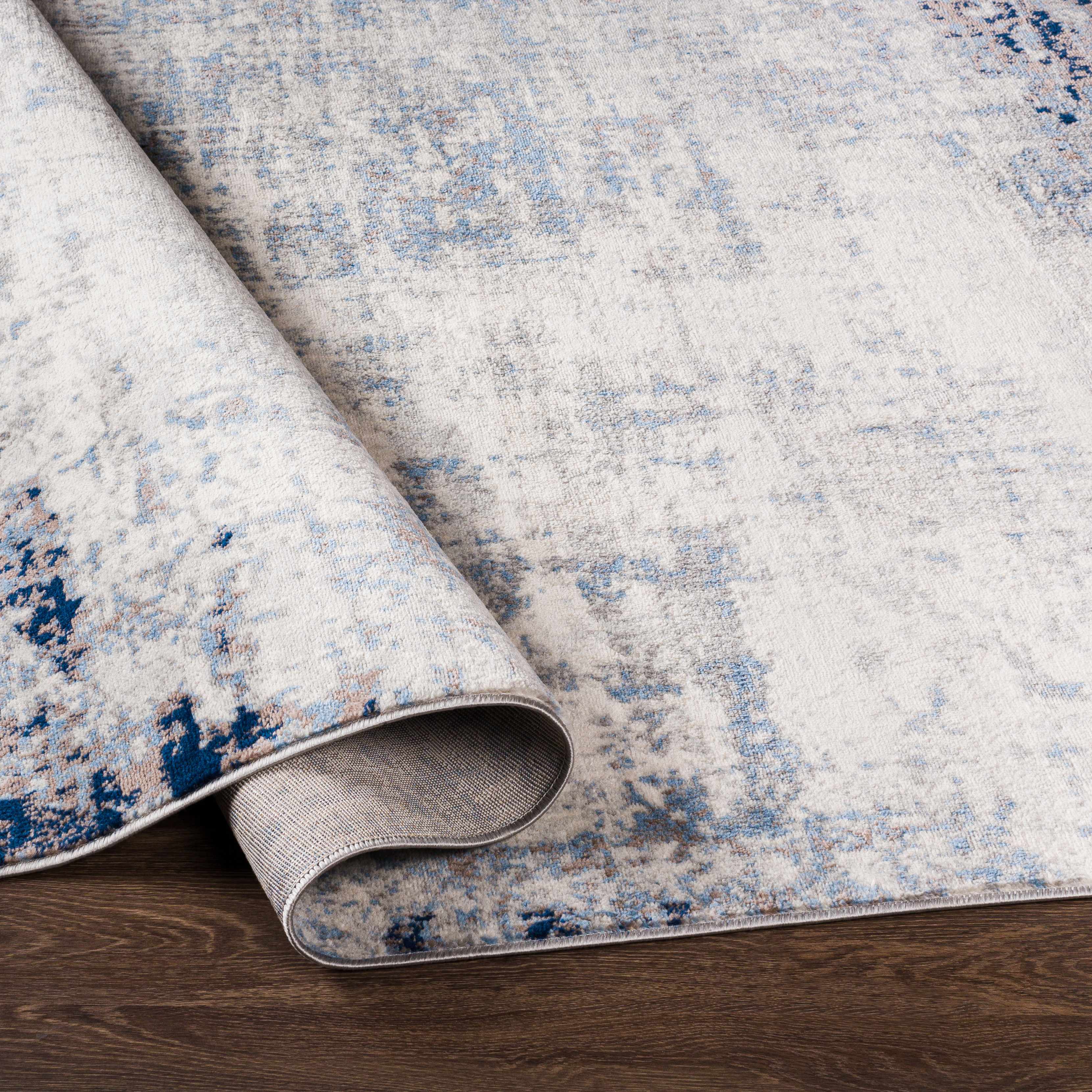 Texanna Abstract Blue/Gray Area Rug - Image 6