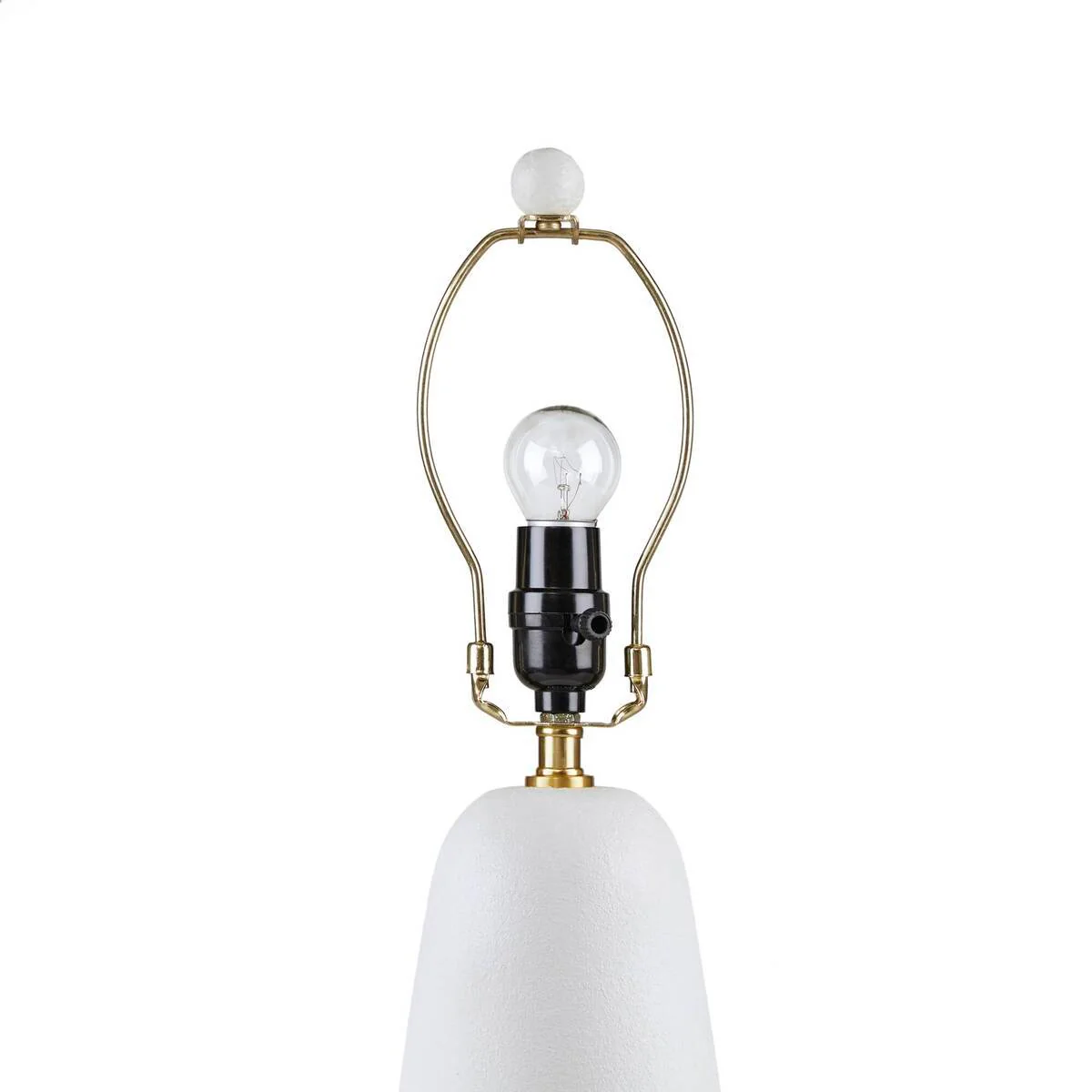 Textured Ceramic Table Lamp with Fluted Fabric Shade - White - Image 6