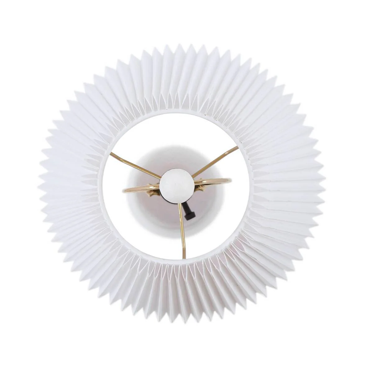 Textured Ceramic Table Lamp with Fluted Fabric Shade - White - Image 8