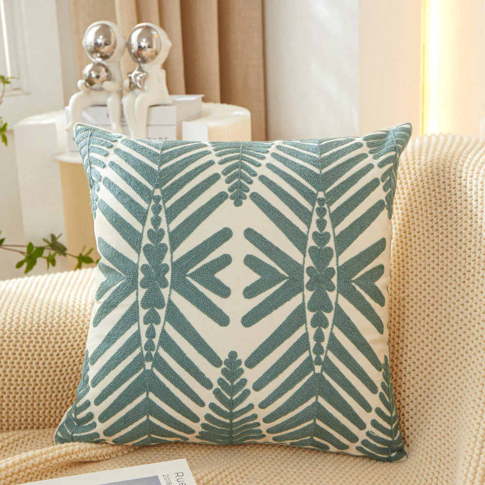 Textured Cotton Blend Square Throw Pillow covers size 18"x18" set of 2 - Image 4