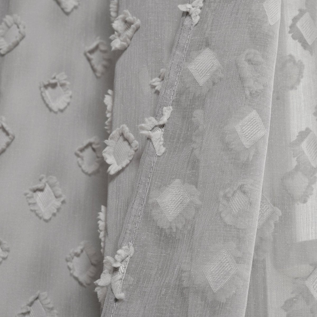 Textured Dot Grommet Sheer Window Curtain Panel Set - Image 10