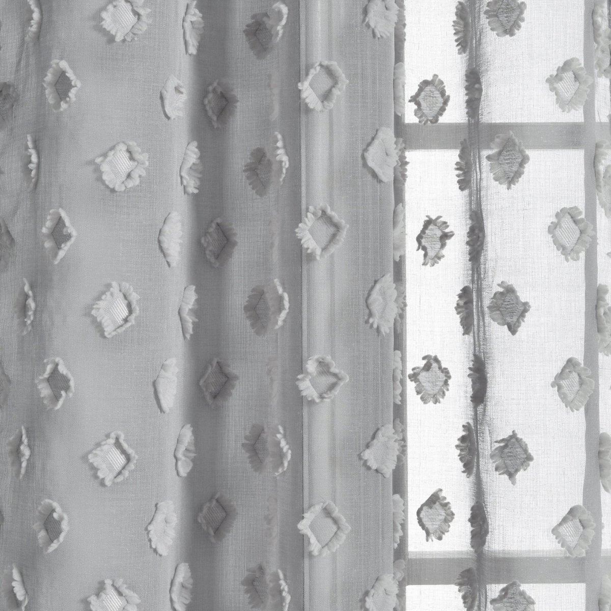 Textured Dot Grommet Sheer Window Curtain Panel Set - Image 8