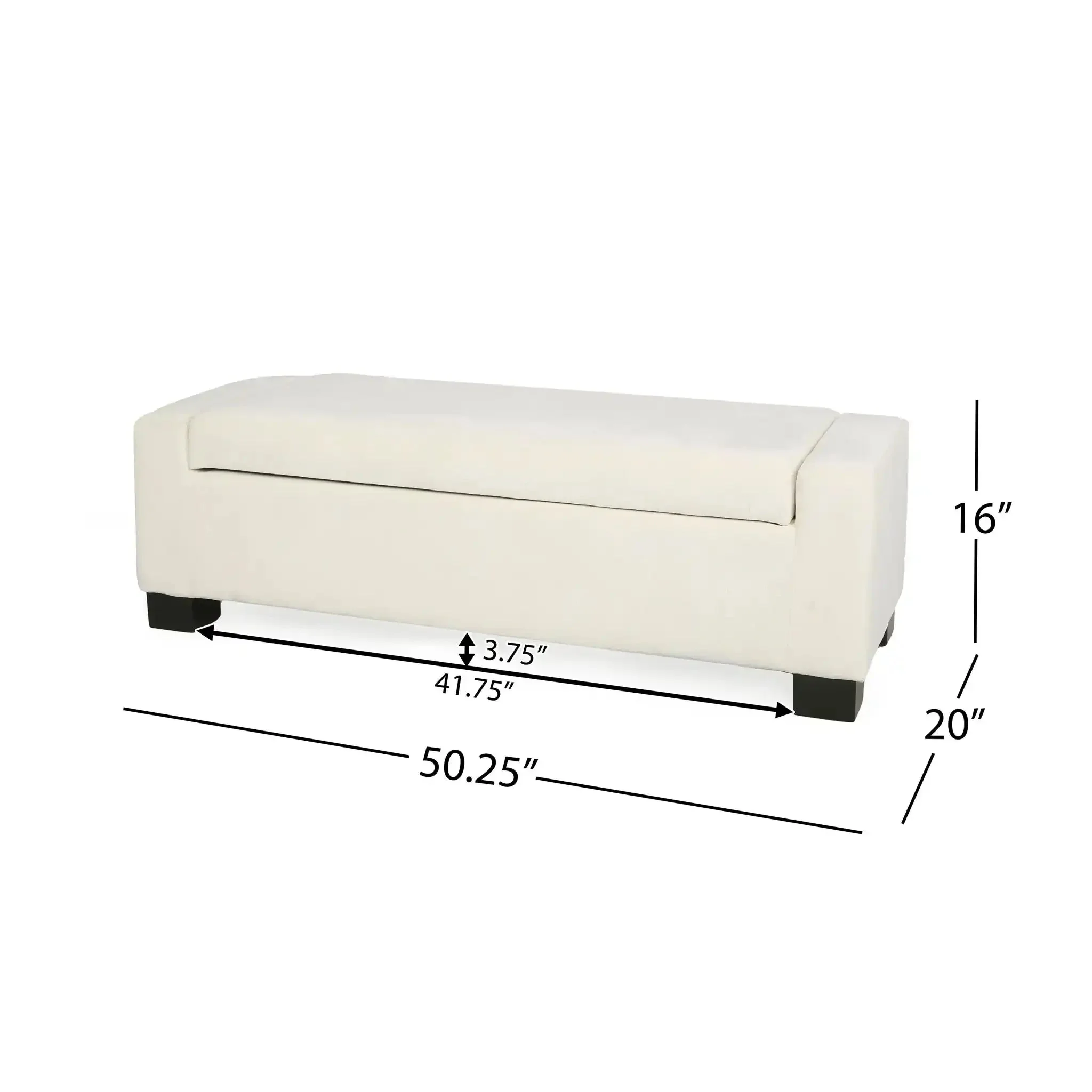 Textured Fabric Ottoman Bench With Hinged Lid - Image 12