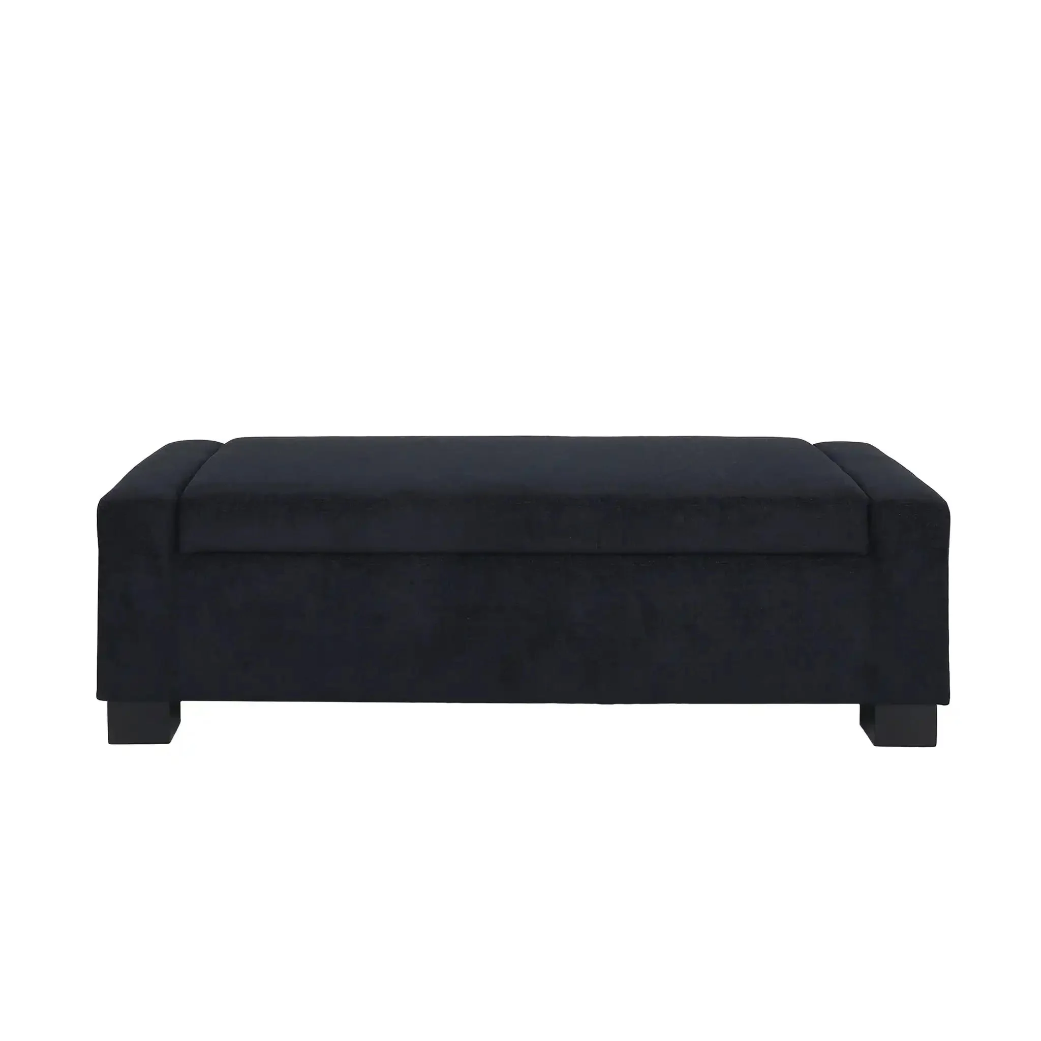 Textured Fabric Ottoman Bench With Hinged Lid - Image 2