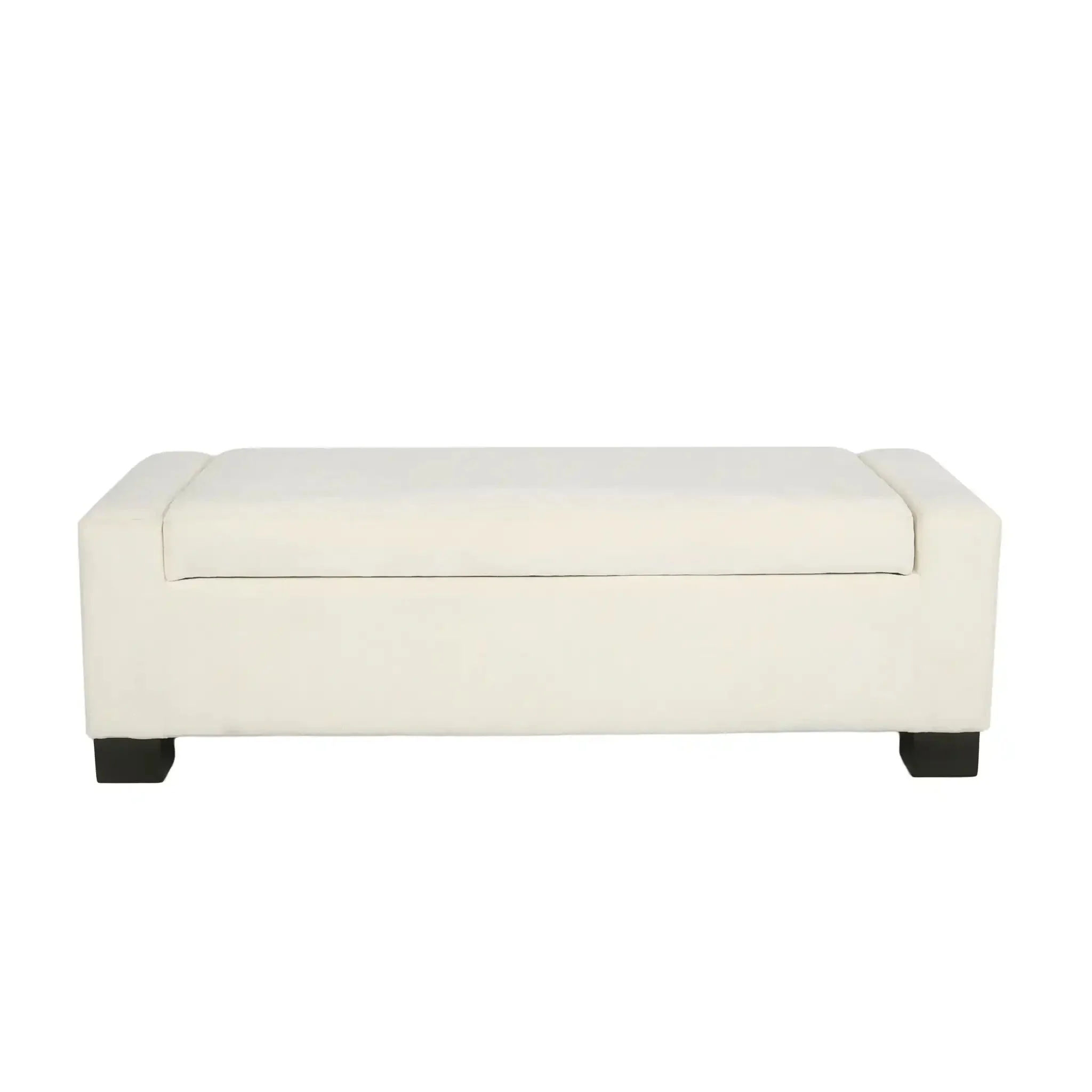 Textured Fabric Ottoman Bench With Hinged Lid - Image 3