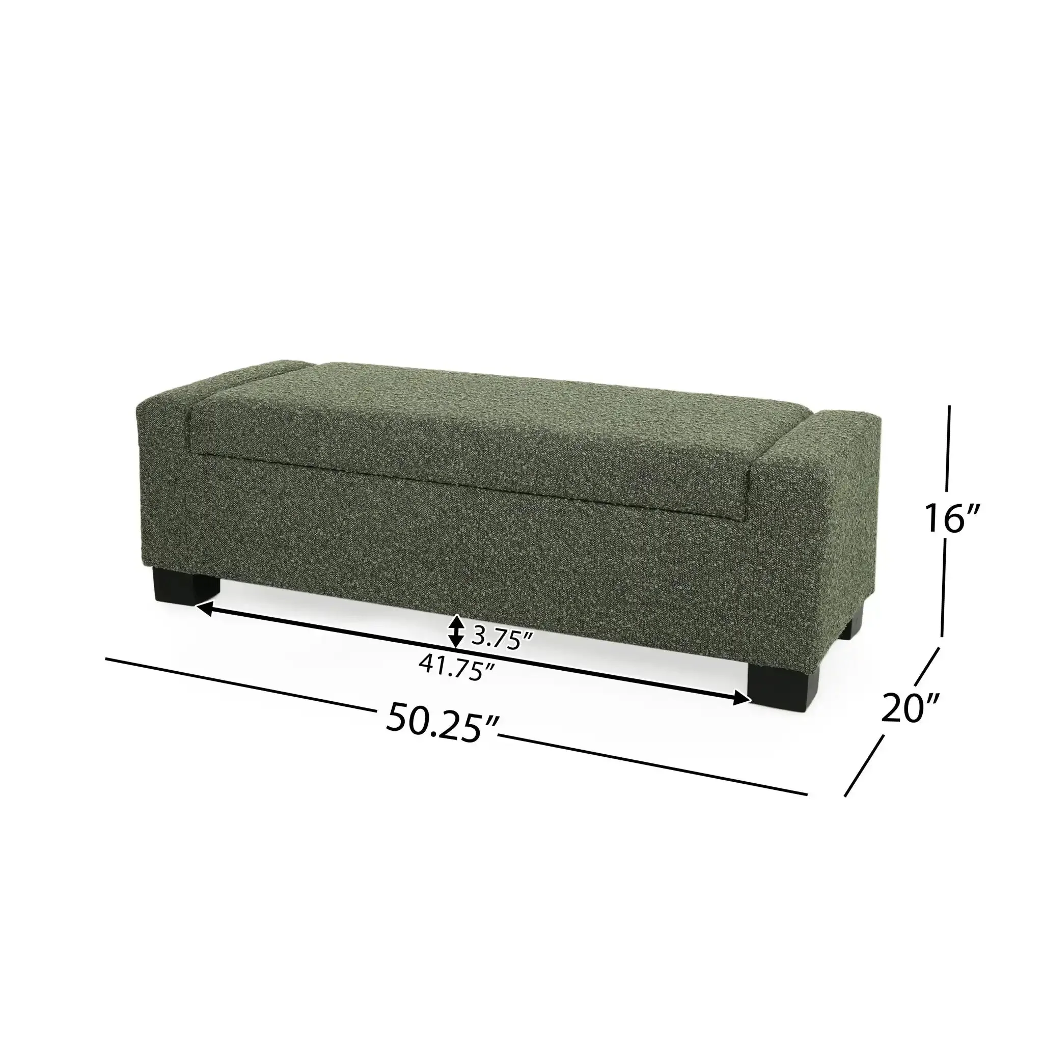 Textured Fabric Ottoman Bench With Hinged Lid - Image 4