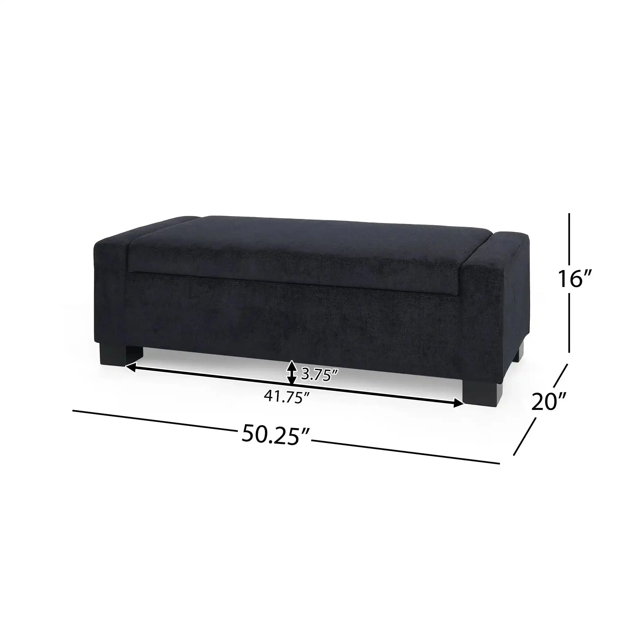 Textured Fabric Ottoman Bench With Hinged Lid - Image 7