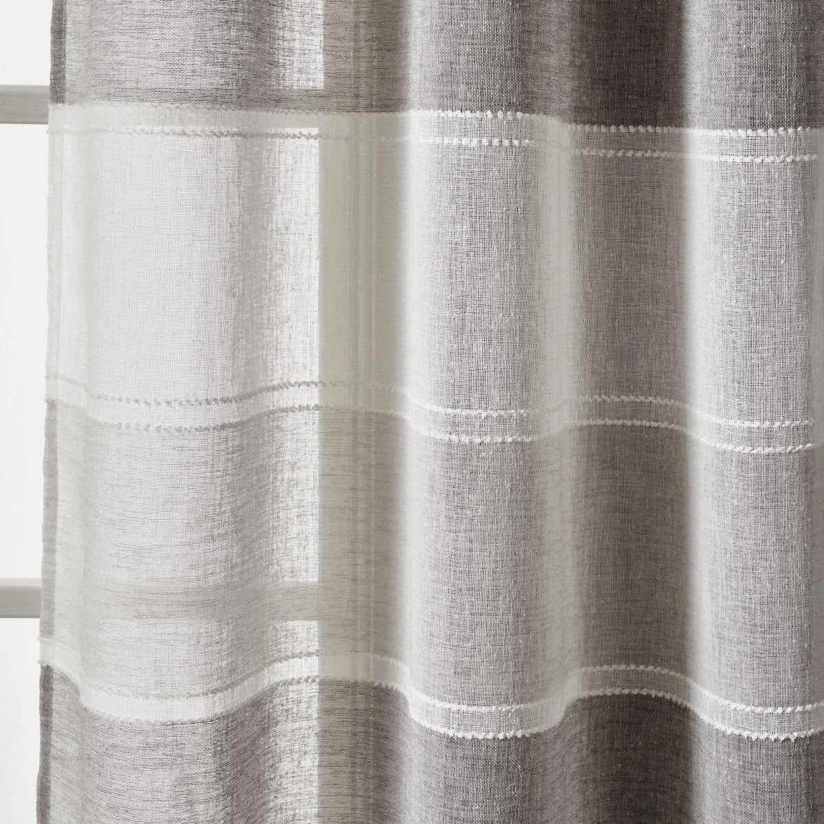 Textured Stripe Grommet Sheer Window Curtain Panel Set - Image 11