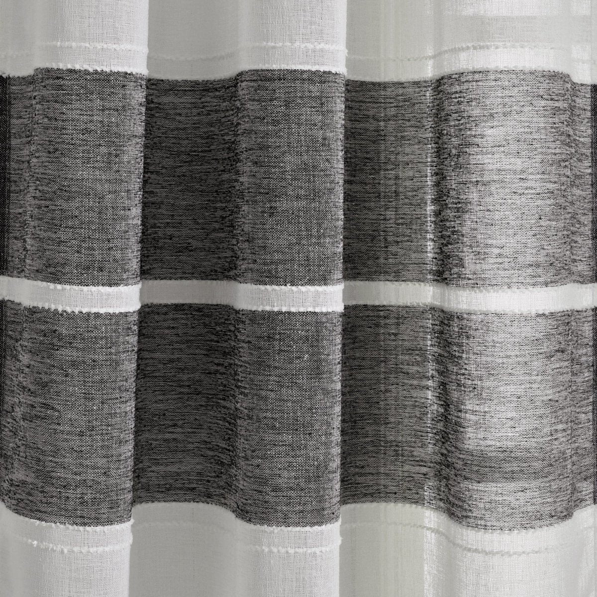 Textured Stripe Grommet Sheer Window Curtain Panel Set - Image 4