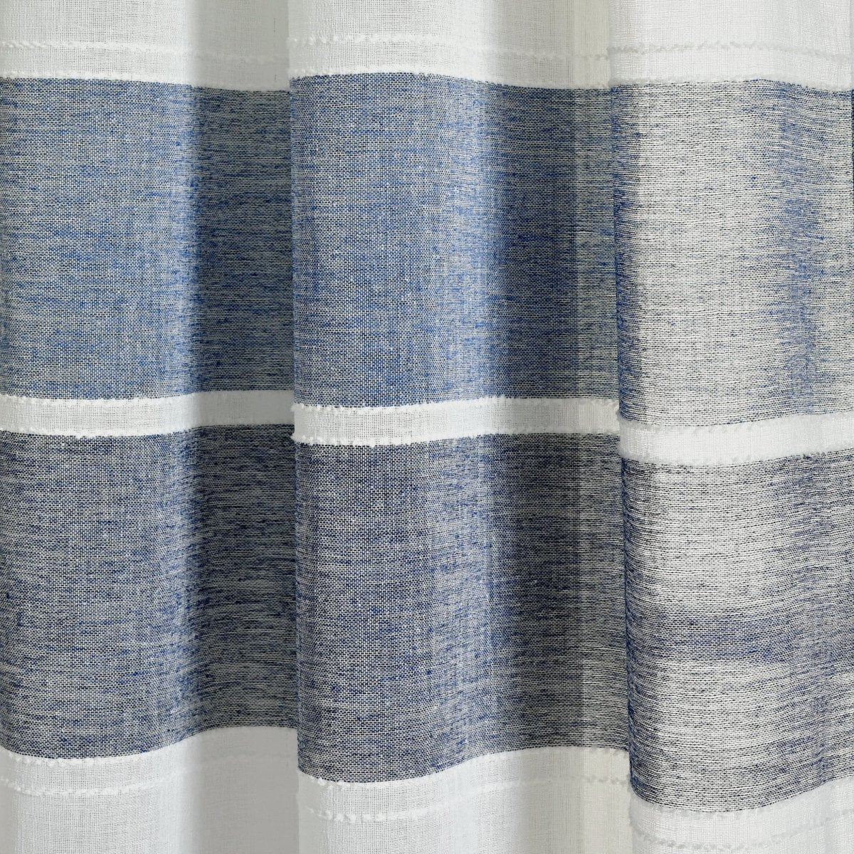 Textured Stripe Grommet Sheer Window Curtain Panel Set - Image 7