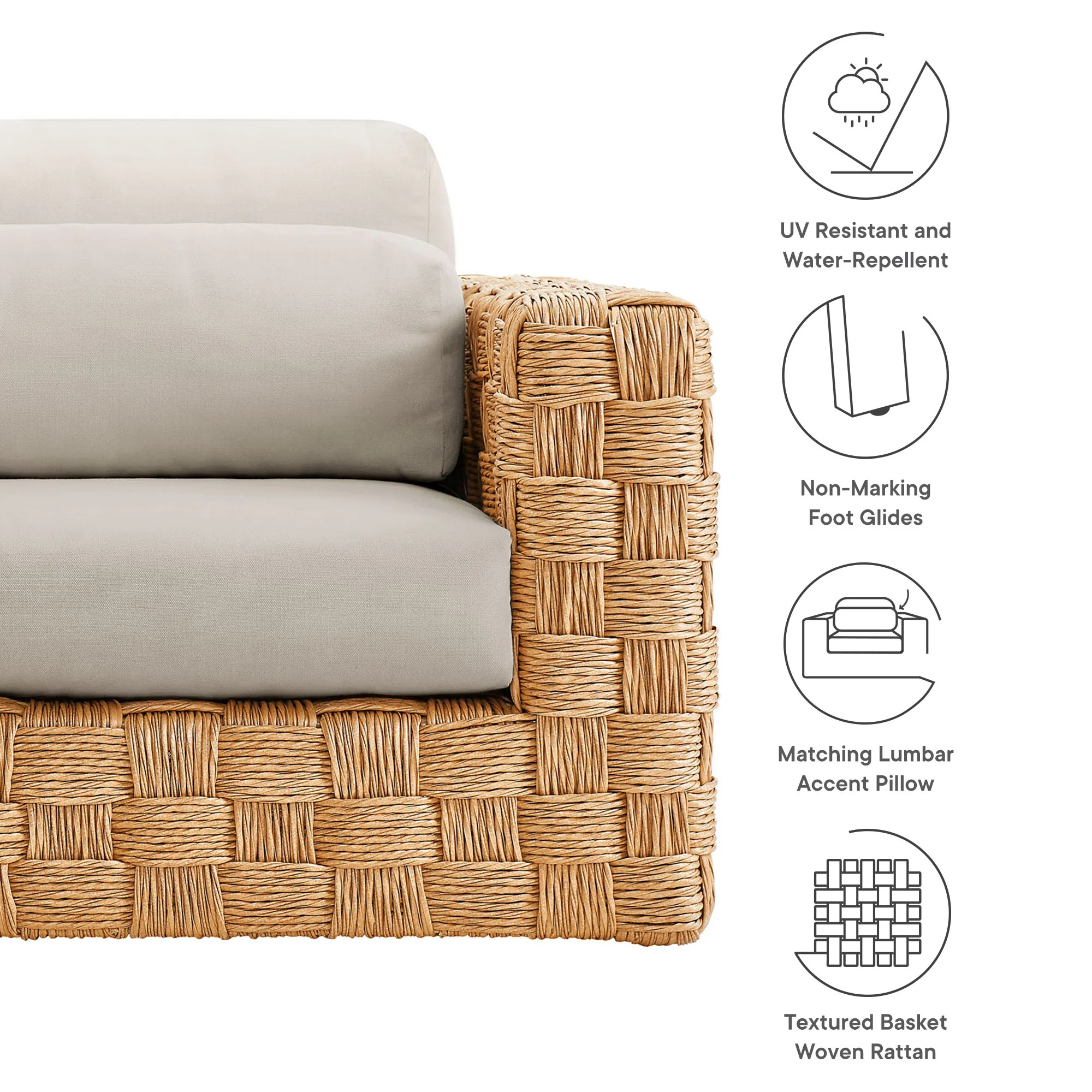 Thames Outdoor Patio Rattan Armchair by Modway - Image 3