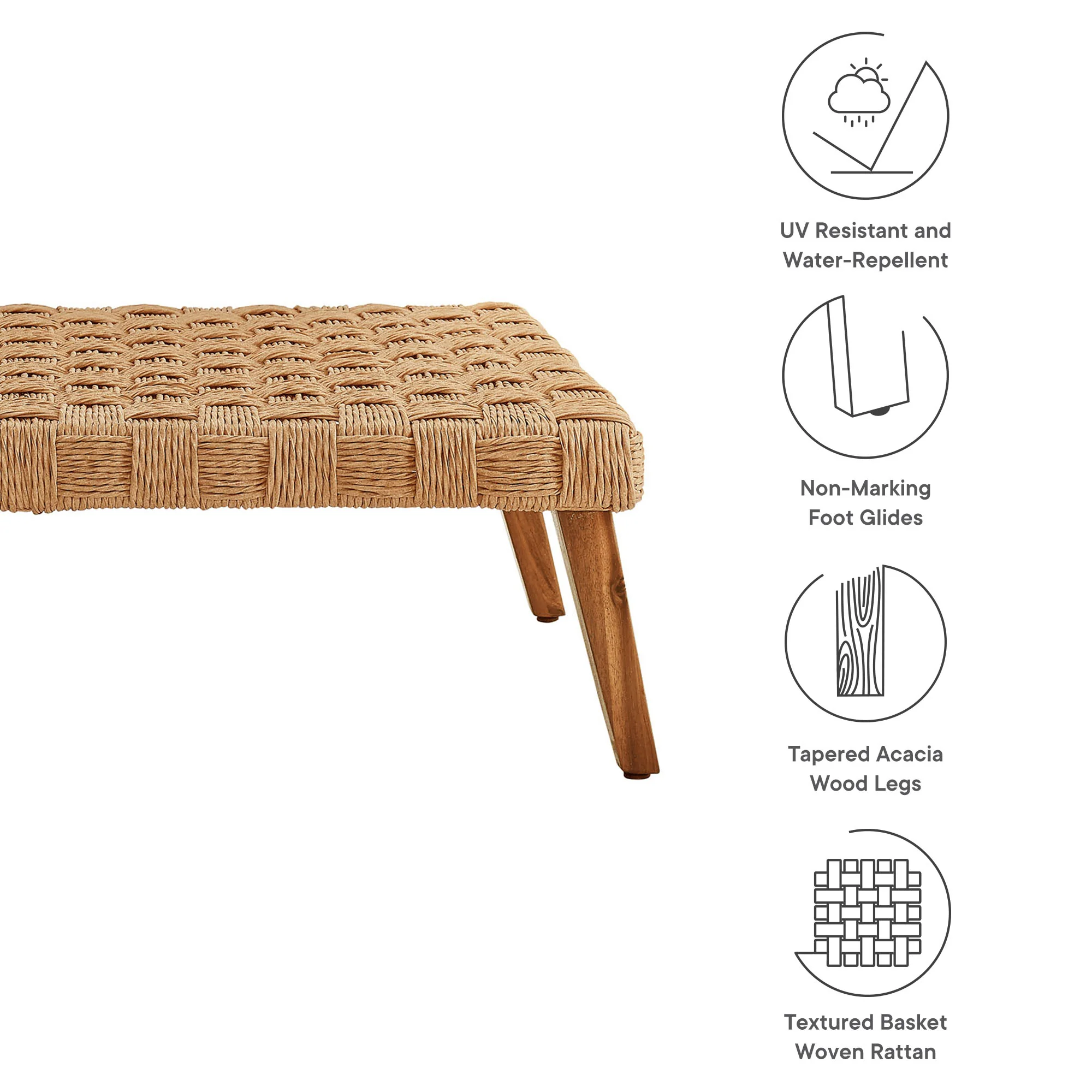 Thames Outdoor Patio Wicker Rattan Coffee Table by Modway - Image 3