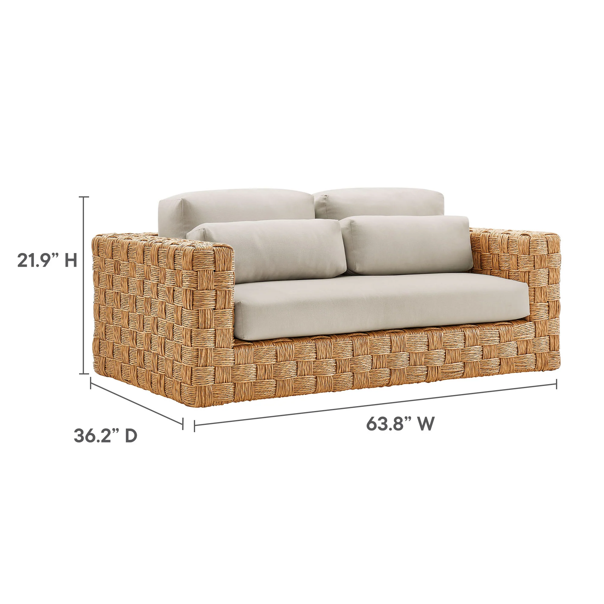 Thames Outdoor Patio Wicker Loveseat by Modway - Image 2