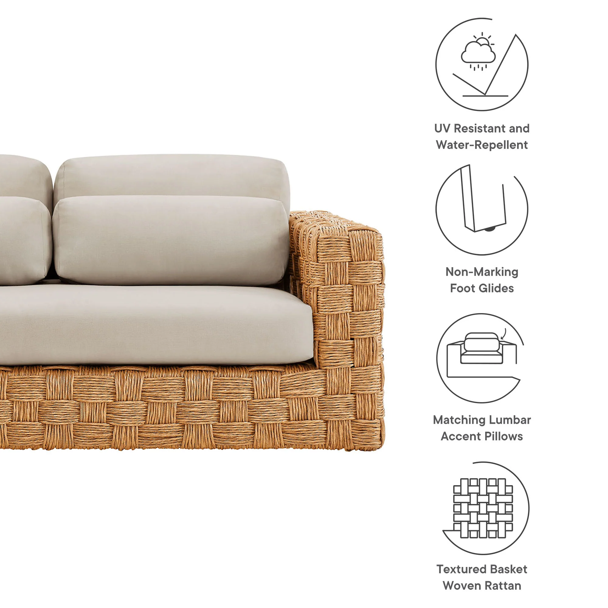 Thames Outdoor Patio Wicker Loveseat by Modway - Image 3