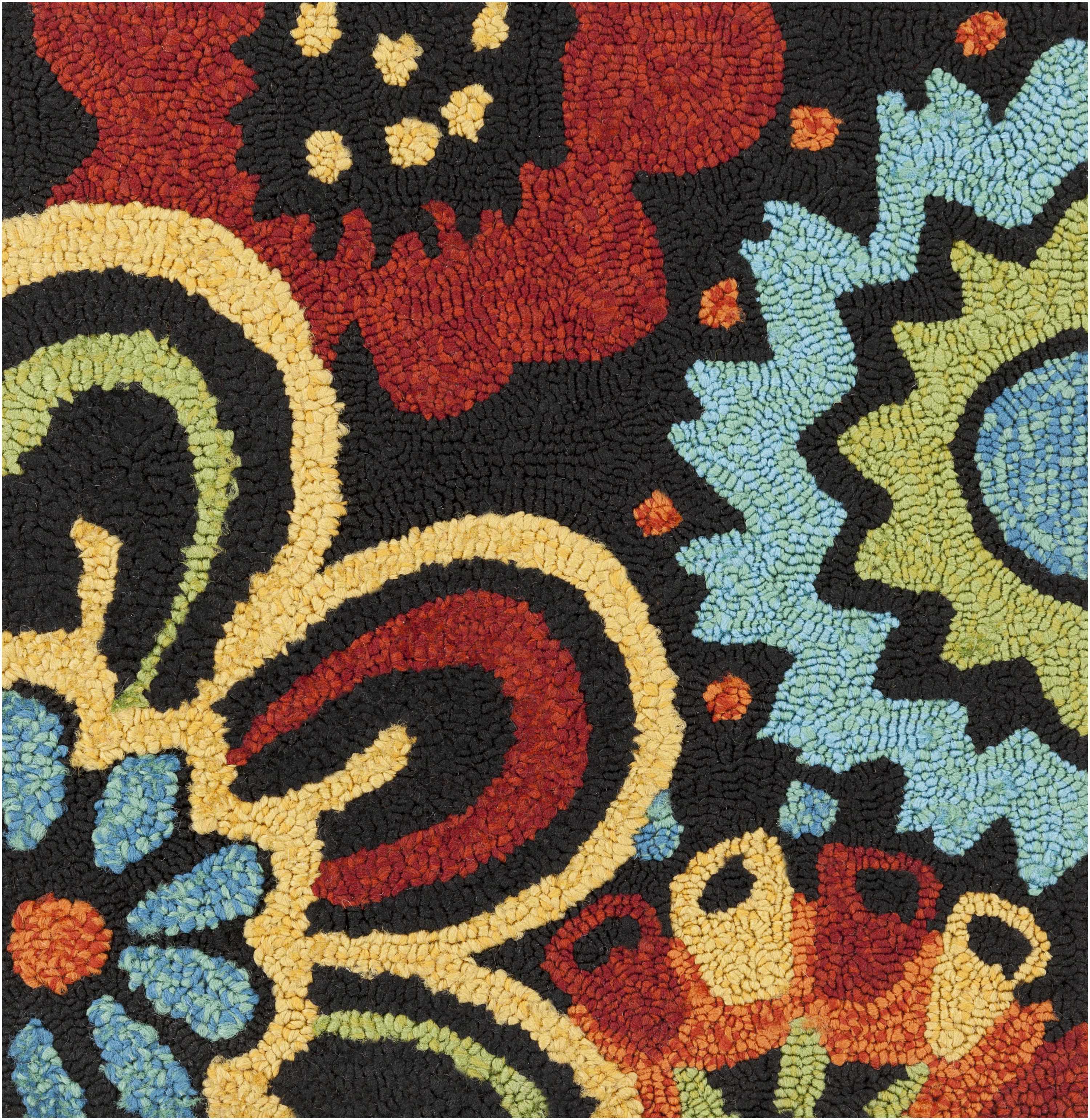 Thaxton Colorful Flowers on Black Area Rug - Clearance - Image 3