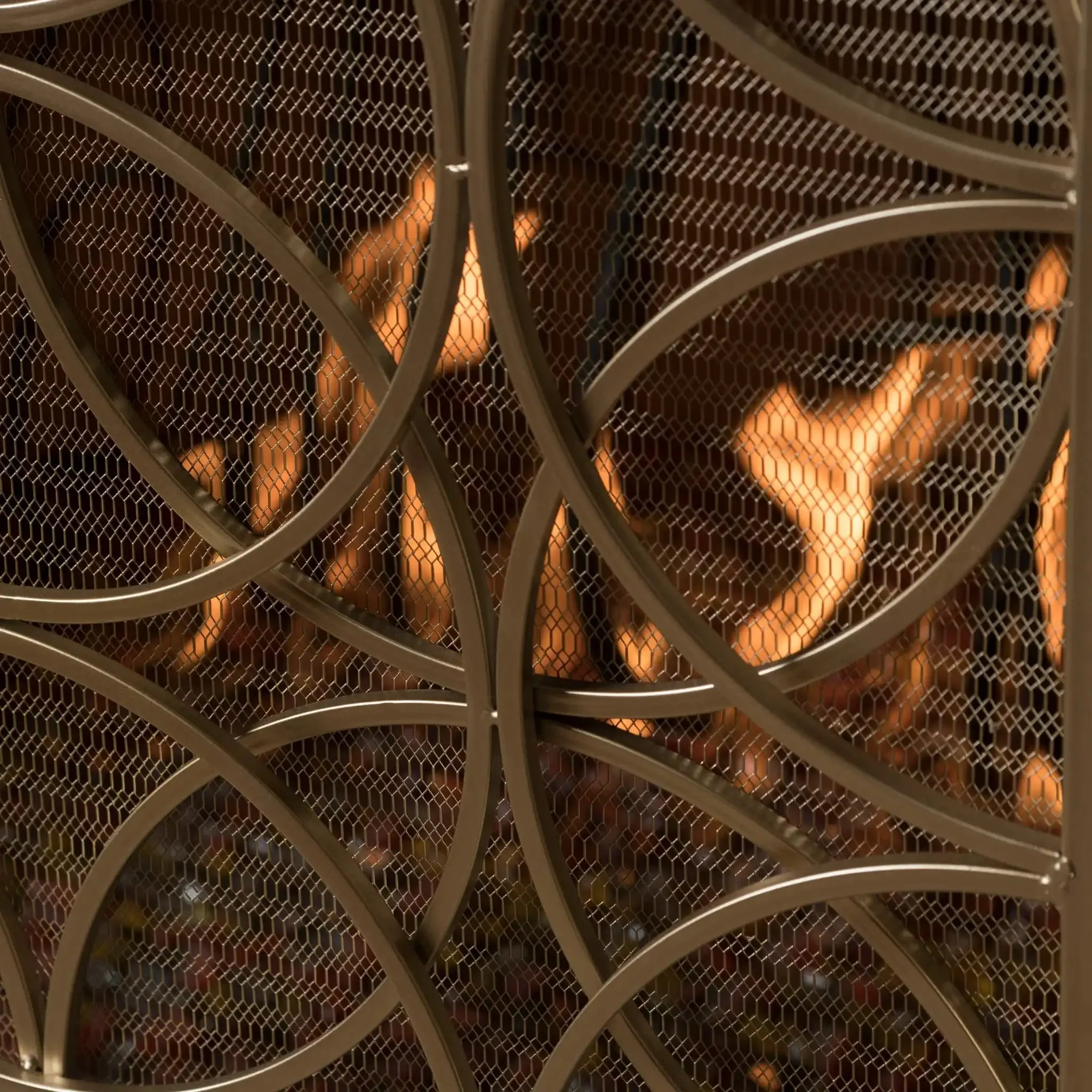 Thayer - Single Panel Iron Fireplace Screen With Geometric Design - Image 5