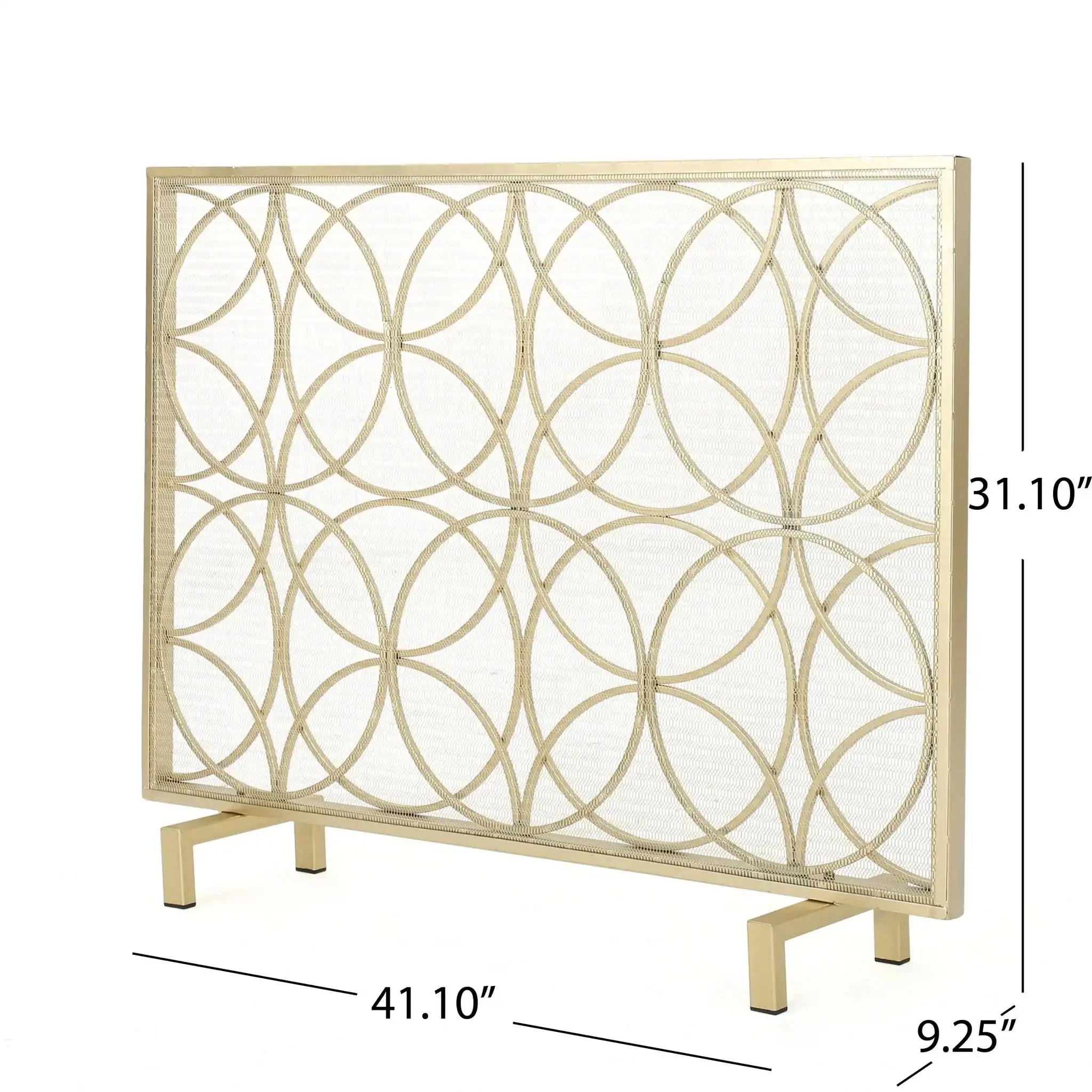 Thayer - Single Panel Iron Fireplace Screen With Geometric Design - Image 8