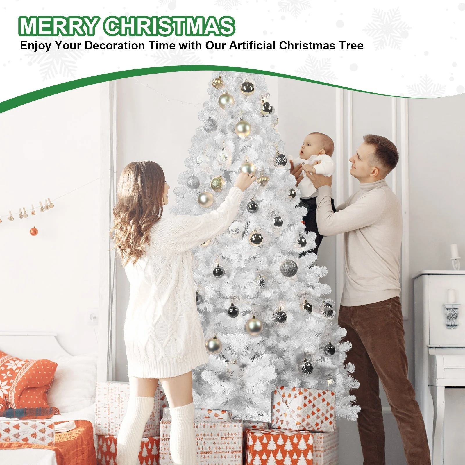 The 4-Foot Pre-Lit Modern White Christmas Tree - Image 2