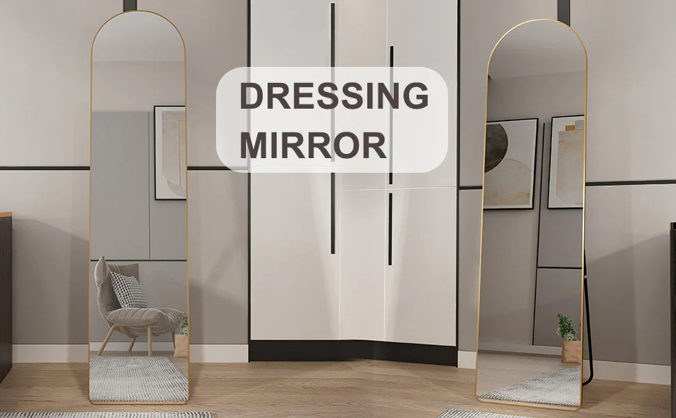 The 4th Generation Floor Mounted Full Length Mirror with Gold Frame - Image 10
