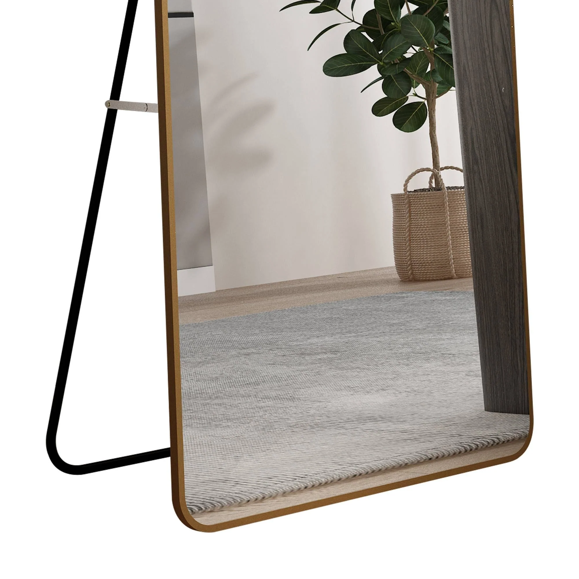 The 4th Generation Floor Mounted Full Length Mirror with Gold Frame - Image 13