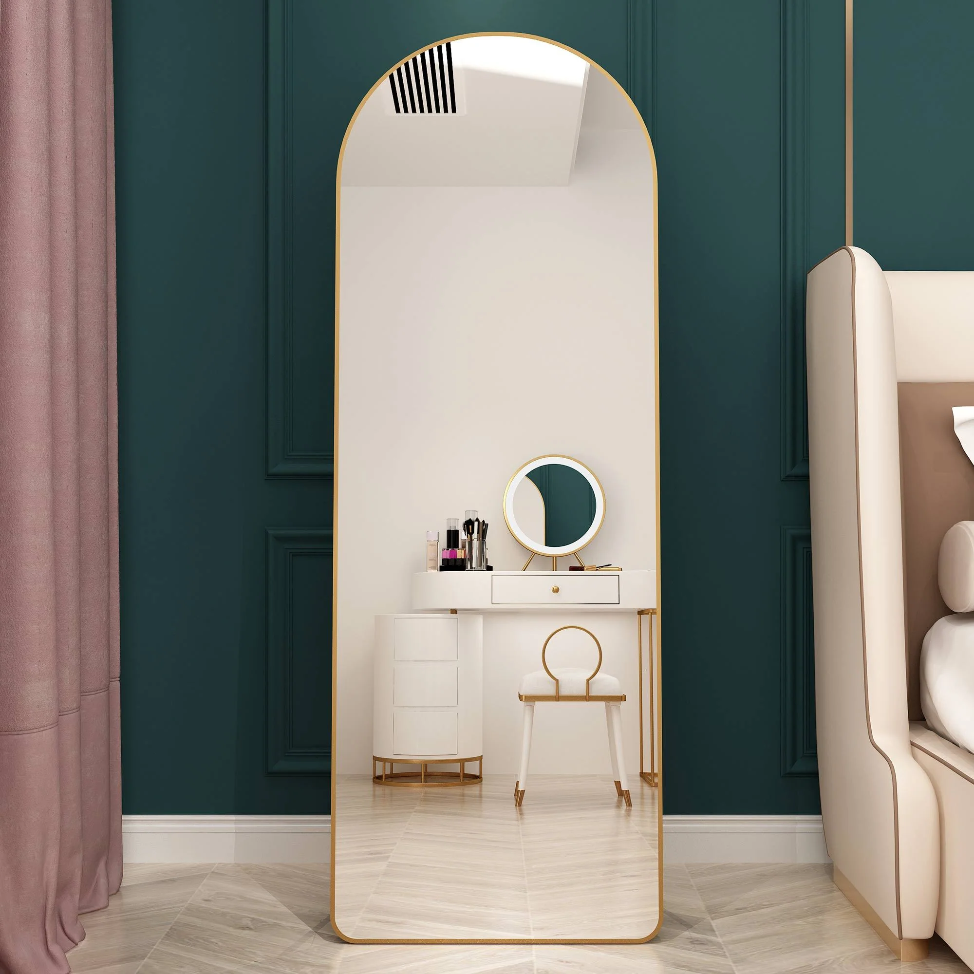 The 4th Generation Floor Mounted Full Length Mirror with Gold Frame - Image 14